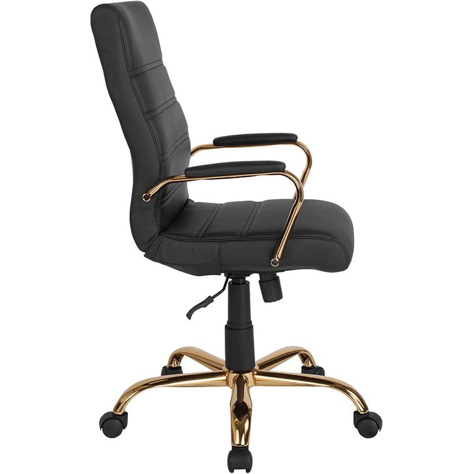 Scranton & Co High Back Leather Swivel Office Chair in Black