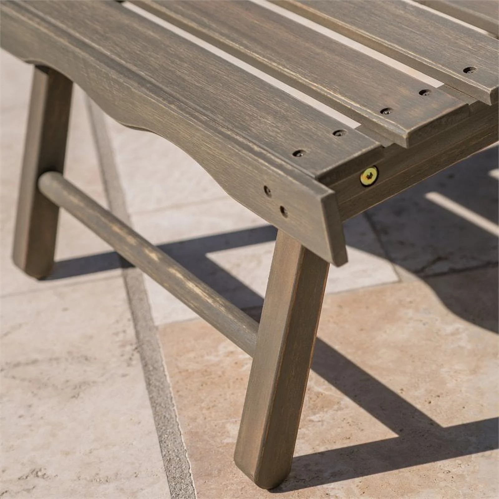 Noble House Hayle Reclining Wood Adirondack Chair w/Footrest (Set of 2) Grey