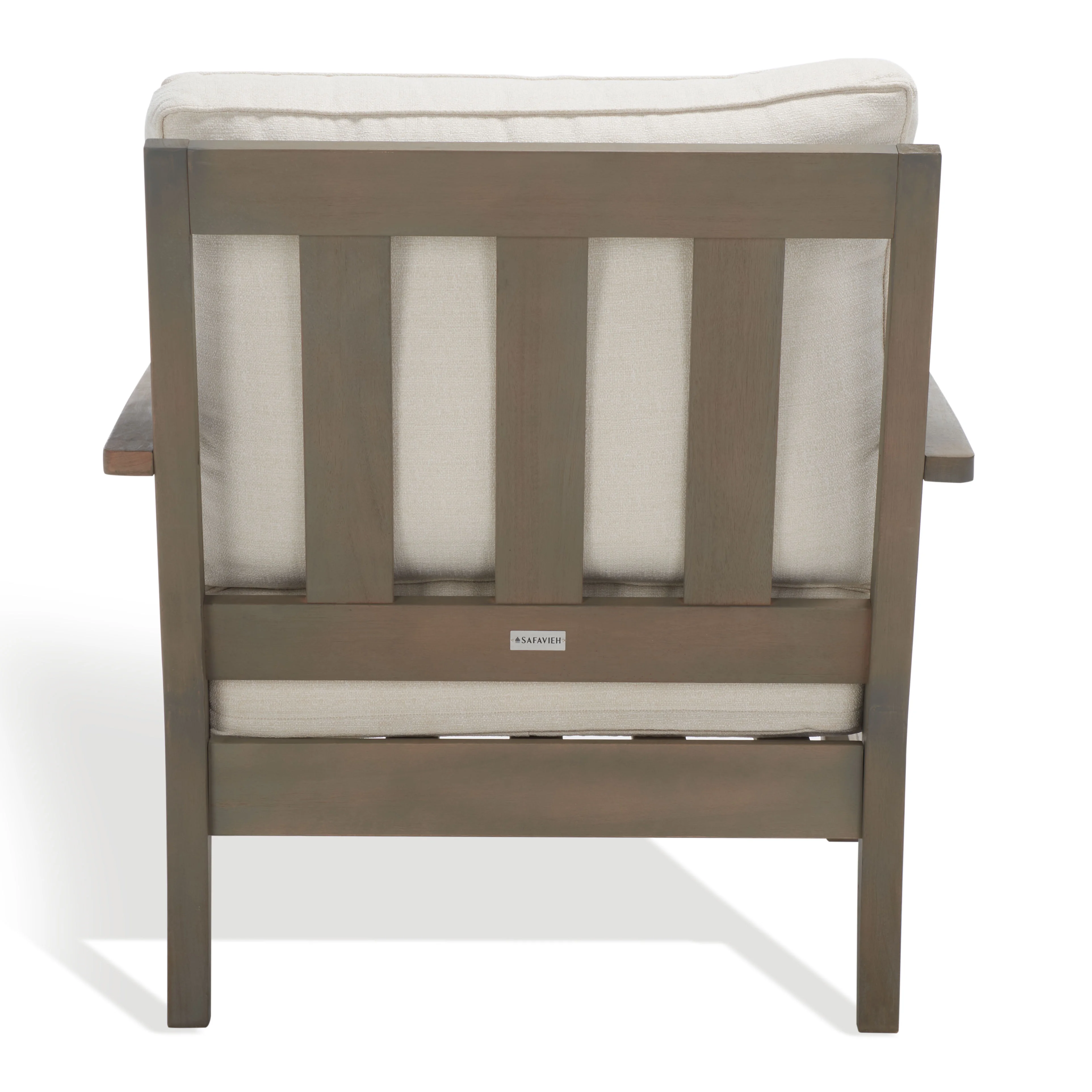 SAFAVIEH Couture Martinique Coastal Eucalyptus Wood Solid Armchair, Natural/Grey