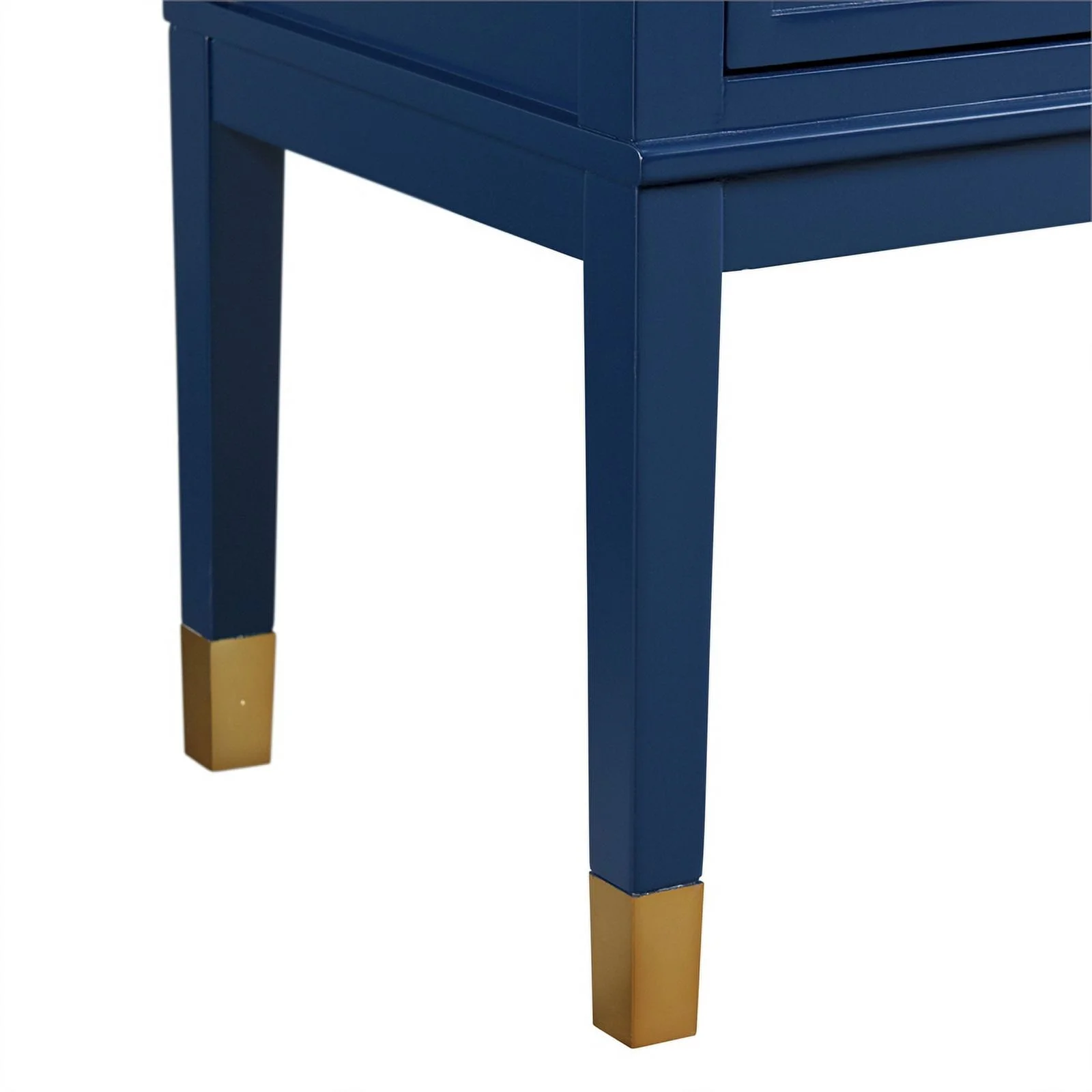 Pemberly Row Traditional Rectangular Side Table in Navy Finish