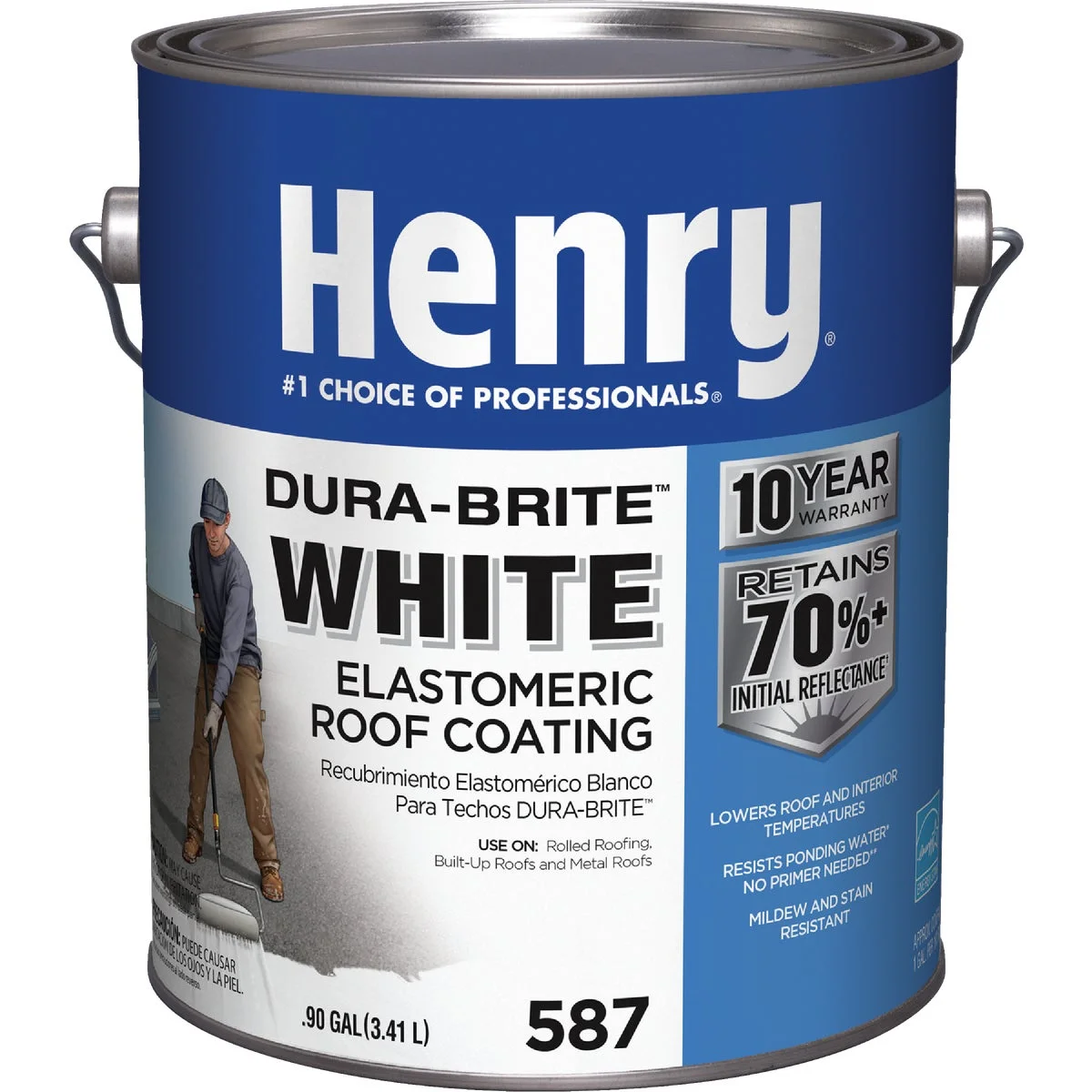 1 PK, Henry Dura-Brite 1 Gal. White Acrylic Elastomeric Roof Coating