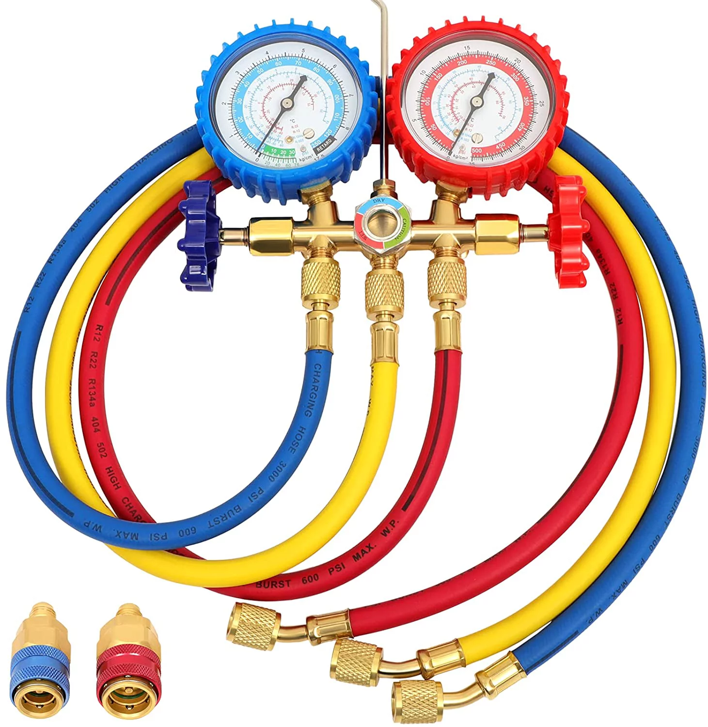 110V/60HZ 1/4 HP 3.5CFM Rotary Vane Air Vacuum Pump and R134 Manifold Gauge