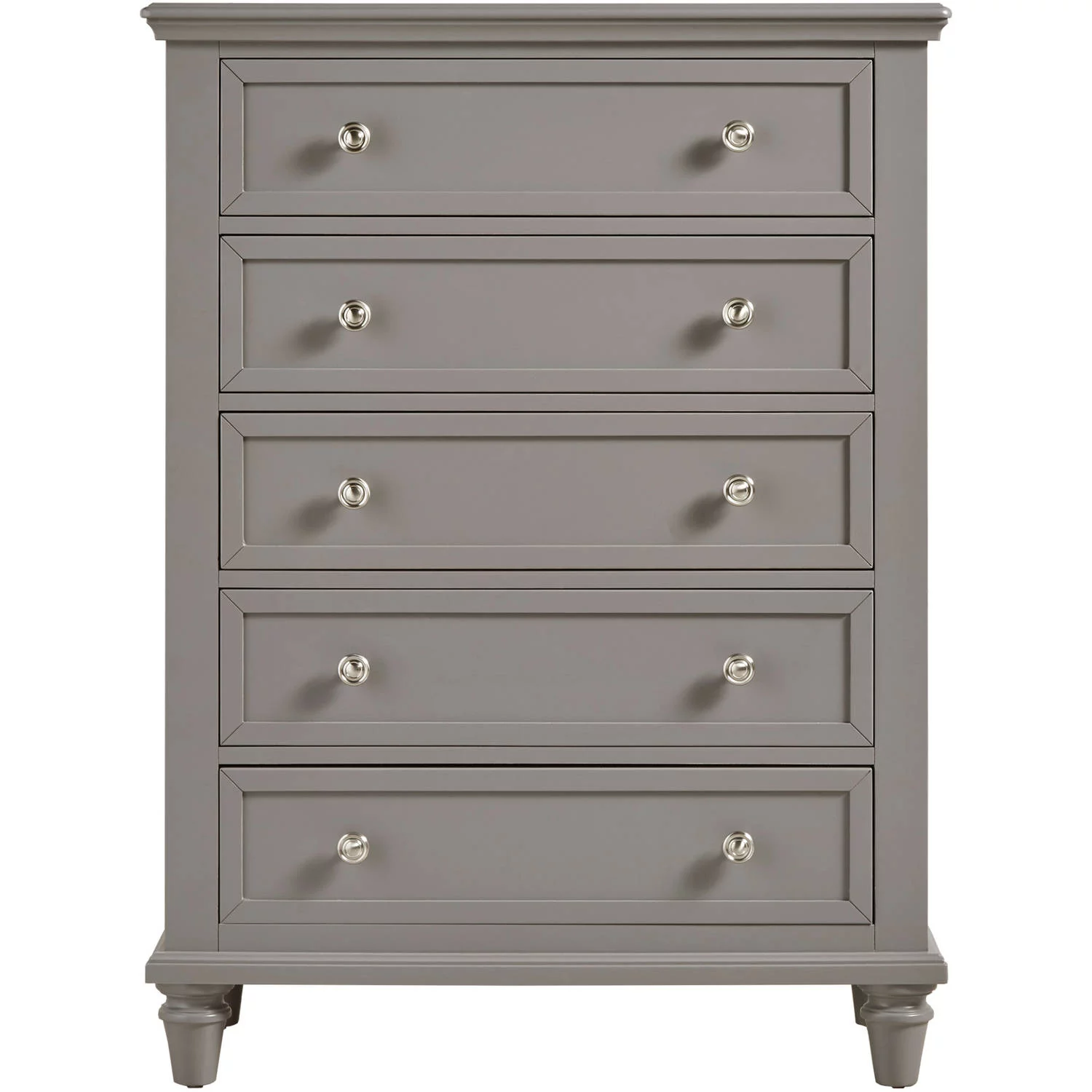 Chelsea Lane Elise 5-Drawer Dresser Chest, Frost Grey
