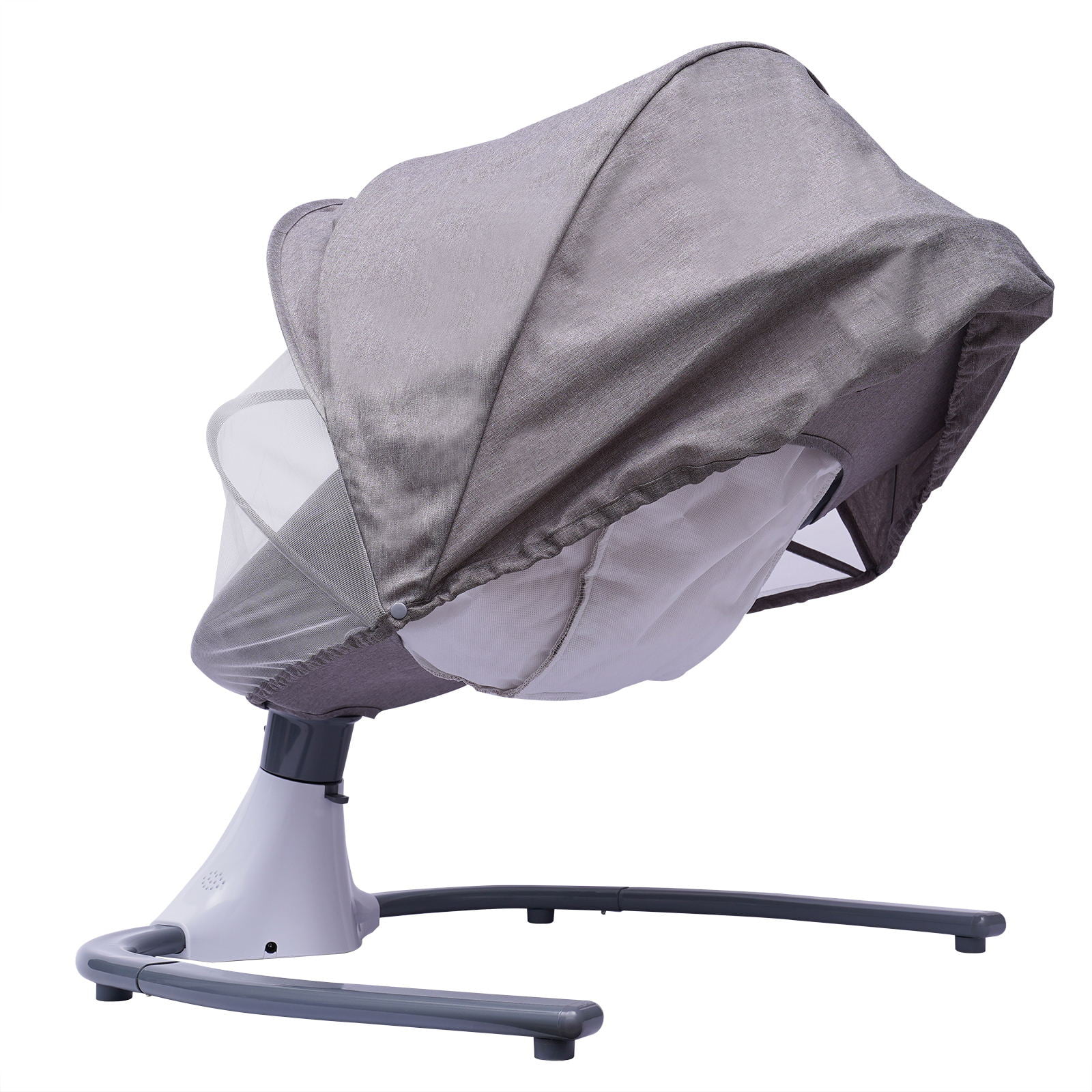 Wuzstar Bluetooth Baby Swing Chair,USB Electric Cradling Bouncer with Removable Crib Netting & Timing Function(Gray)