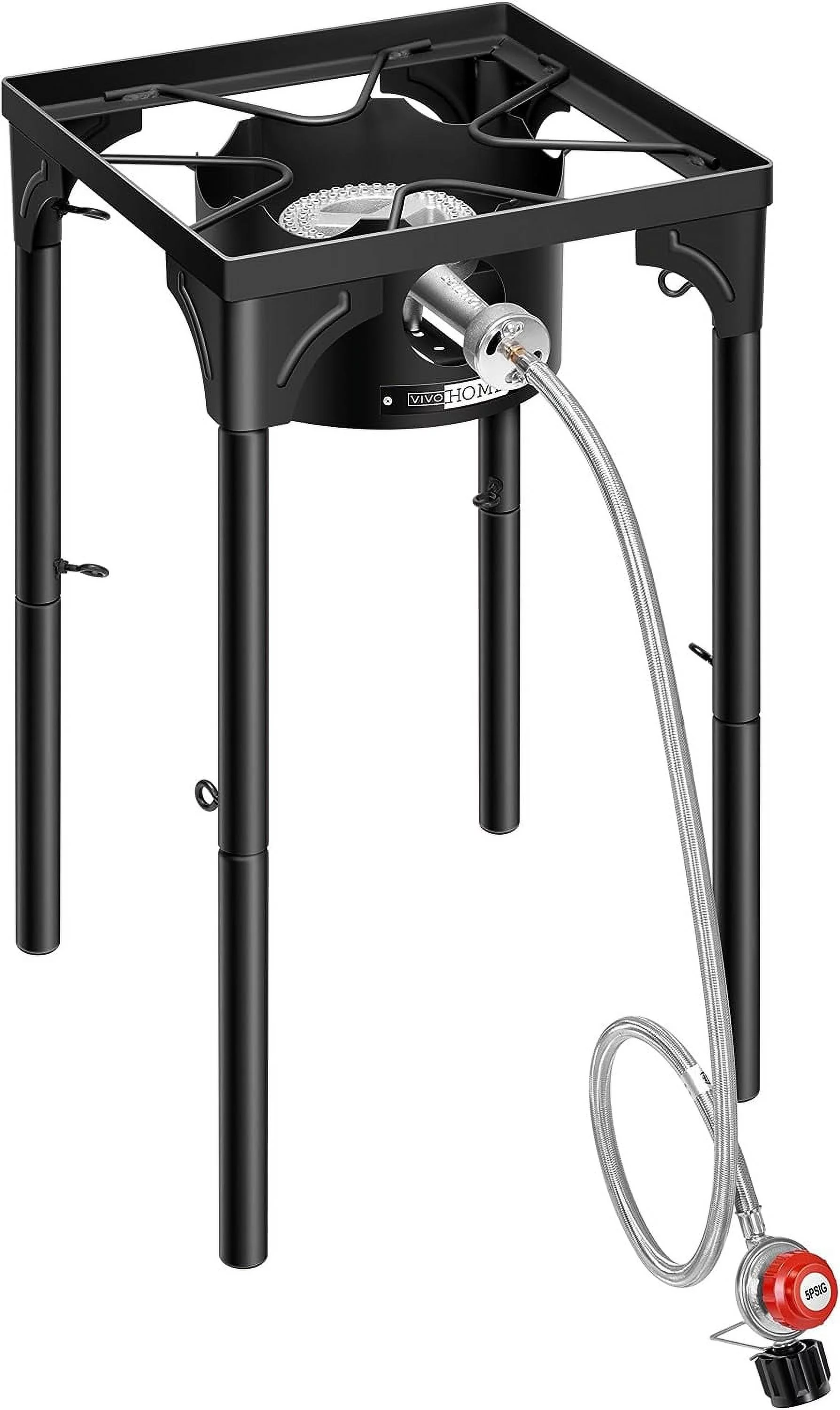 YANRUI Single Propane Outdoor Burner 100,000 BTU Camping Stove with Adjustable Legs, Gas Stove for Camp Cookout