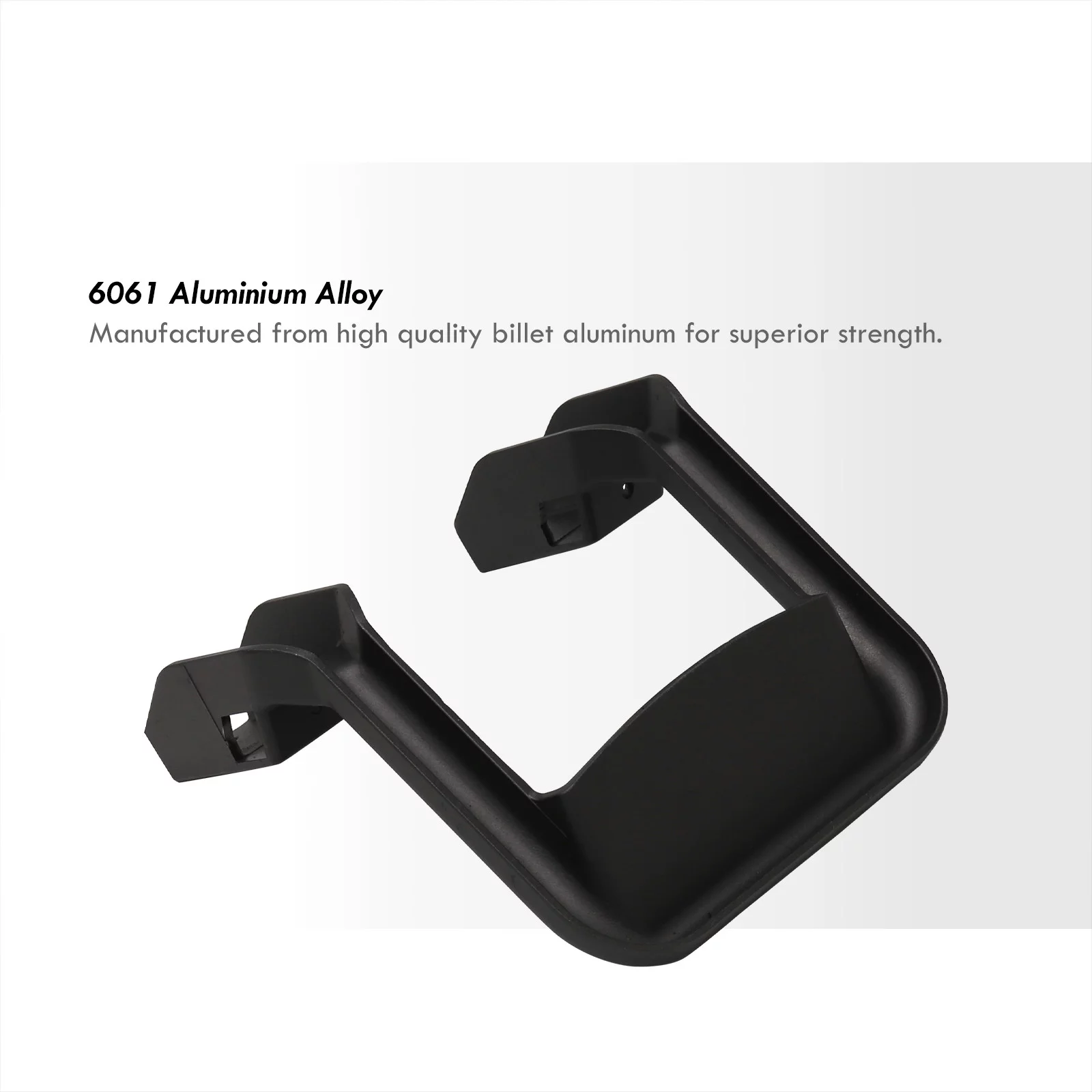 AJP Distributors Universal 2-Piece Cast Billet Aluminum Black Side Hoop Steps Nerf Bars Pair Set of 2 + Mounting Brackets Hardware Compatible/Replacement For Chevy Ford Jeep Dodge Ram Pickup Truck SUV