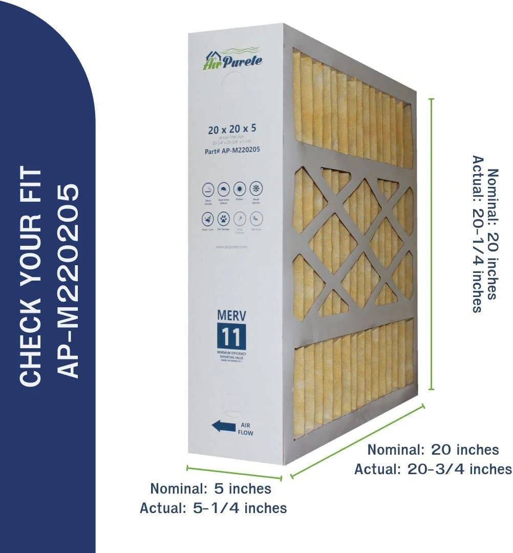 Furnace Filters 20X20x5 -20205 | Replacement For -1056 | Actual Size : 20-1/4