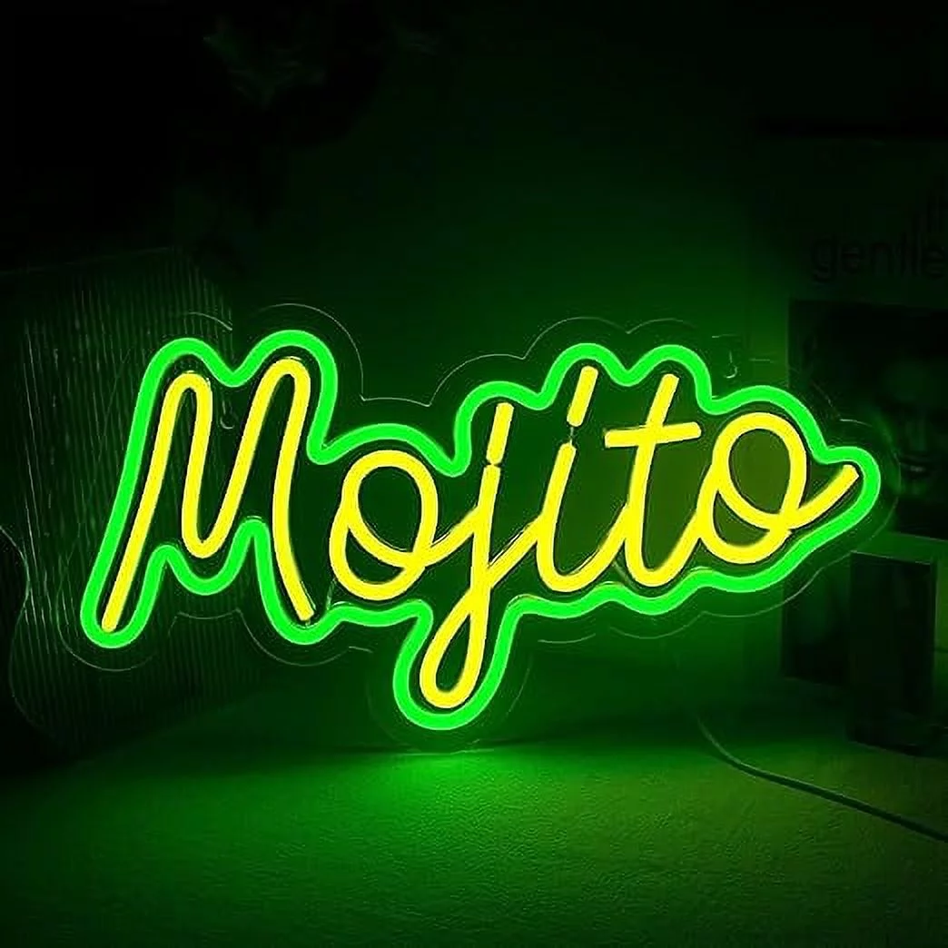 Wanxing Mojito LED Neon Light Signs USB Power for Nightclub Kitchen Bar Wedding Party Decoration