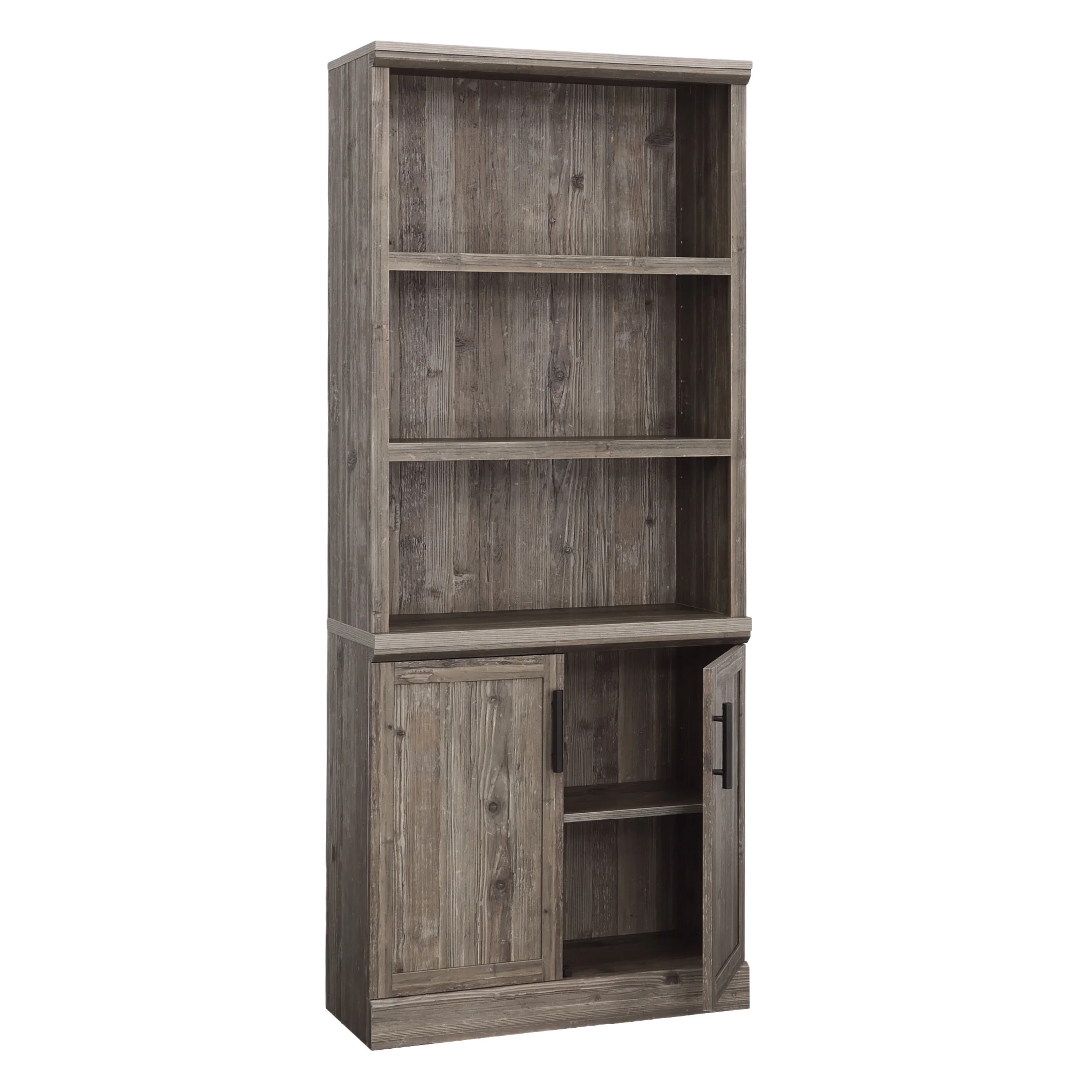 Sauder Aspen Post 5-Shelf Library Bookcase Bookcase, Pebble Pine Finish