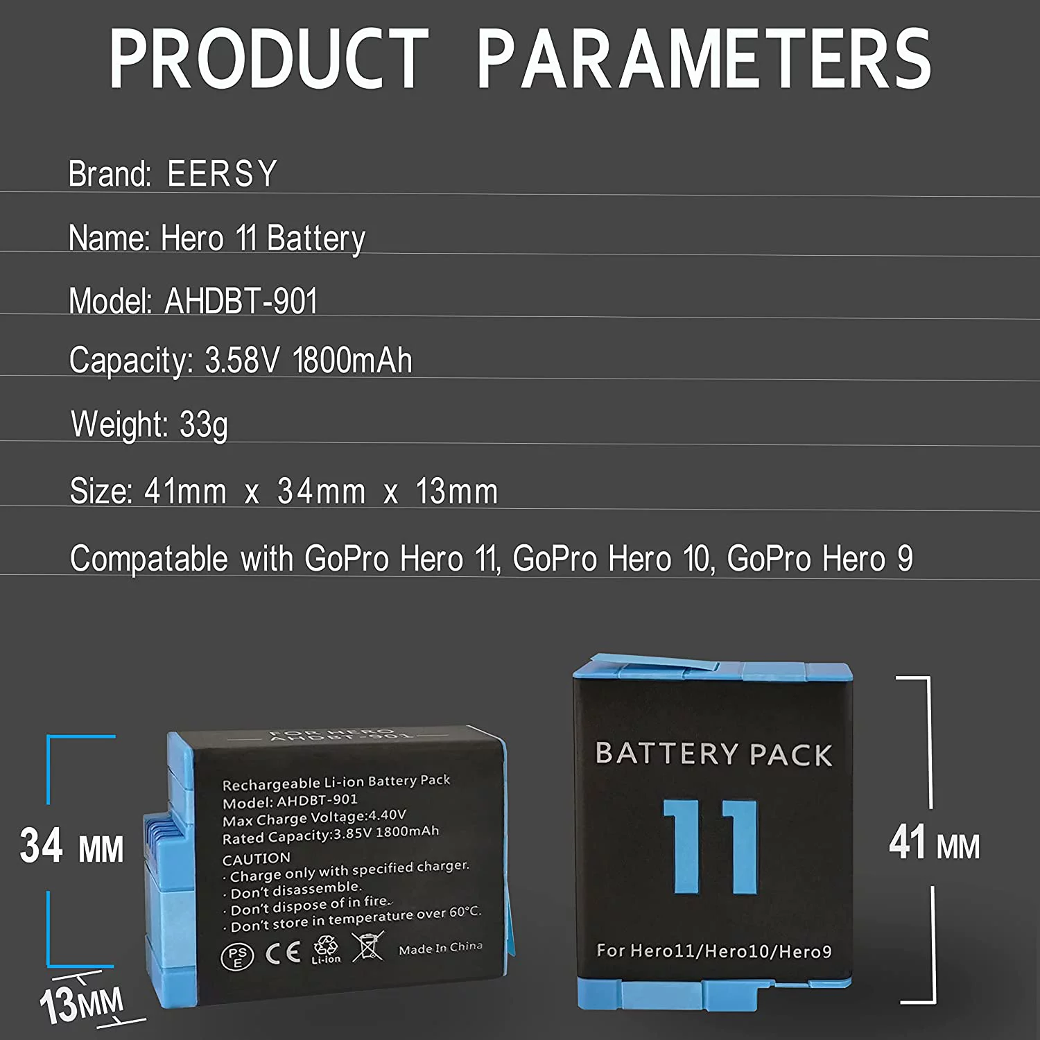 2 Pack Batteries fit for GoPro Hero 11, GoPro Hero 10, GoPro Hero 9, 3-Channel Battery Charger Station for Hero 11/ Hero 10/ Hero 9