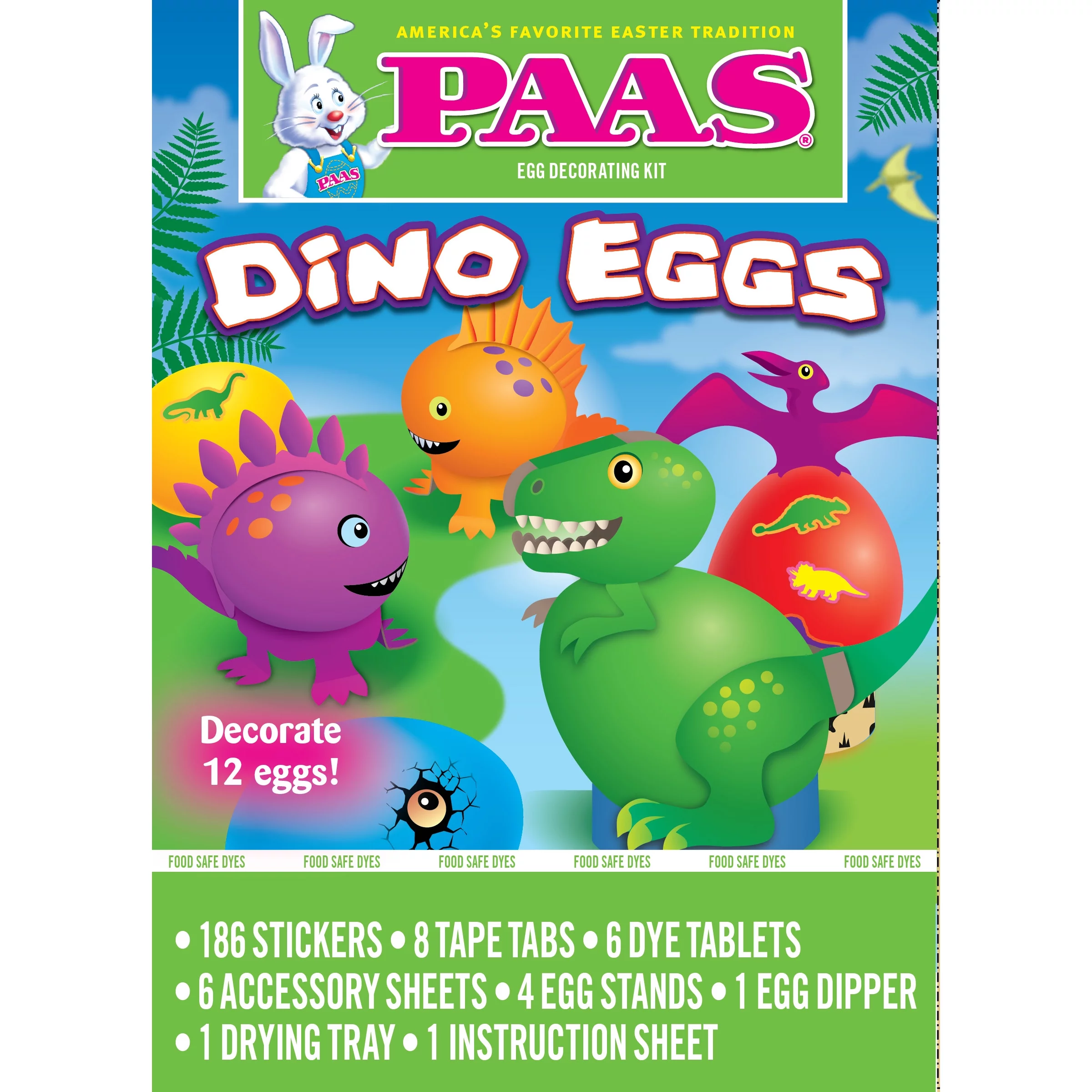 PAAS Easter Egg Decorating and Dye Kit, Dino Egg Theme