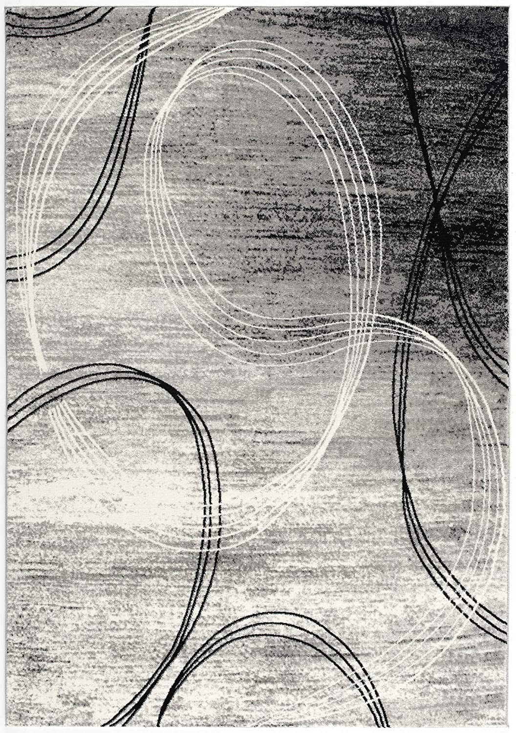 HomeRoots 393864 4 x 6 ft. Gray Distressed Swirls Area Rug