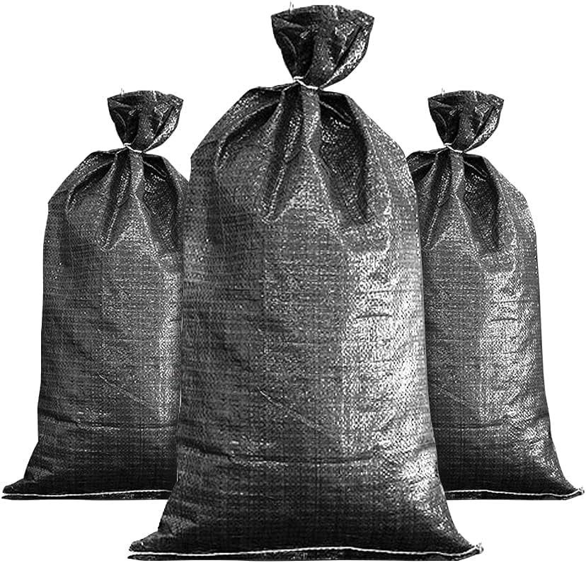 Empty Black Sandbags with Ties 16