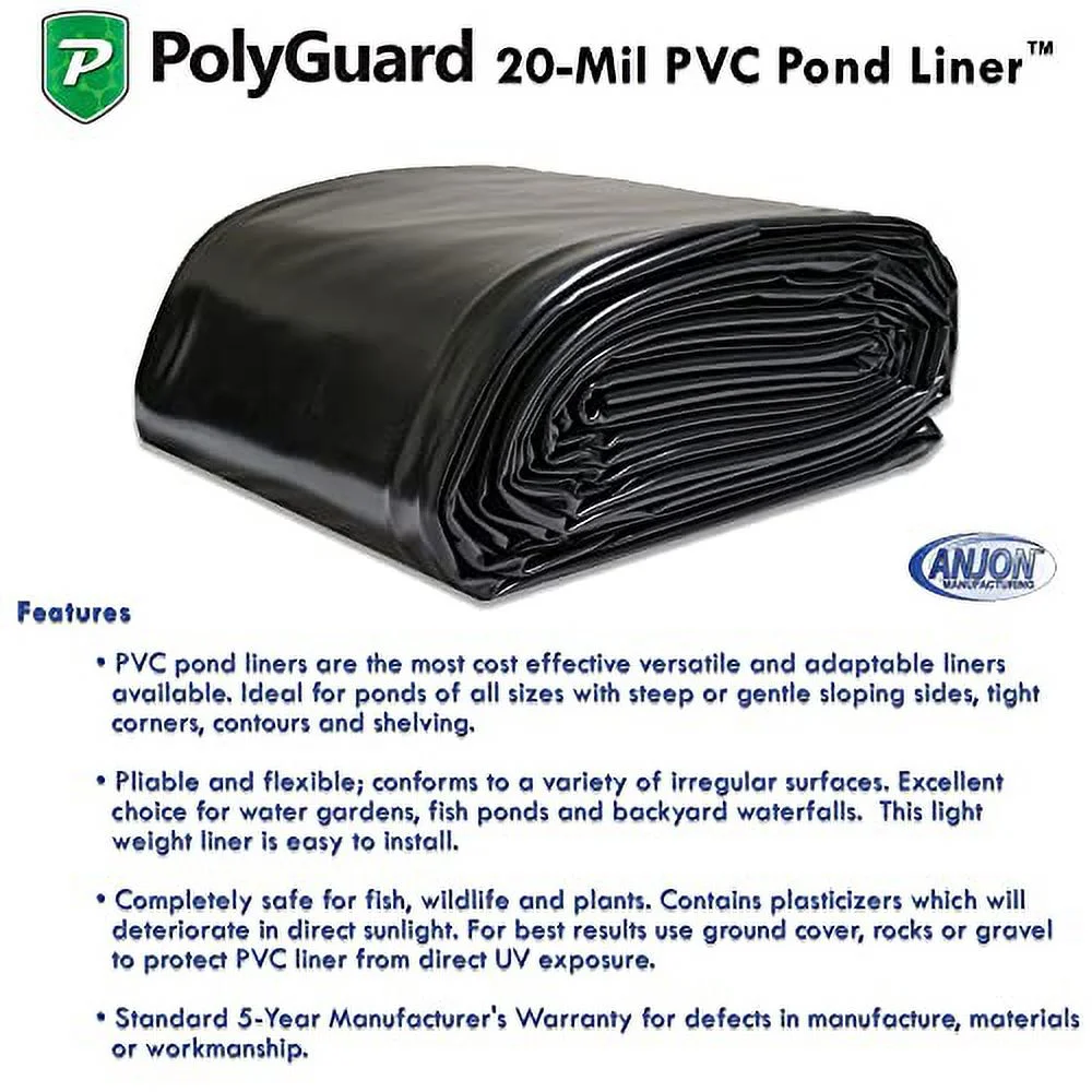 PVC 5 ft. x 25 ft. - 20-Mil Pond Liner
