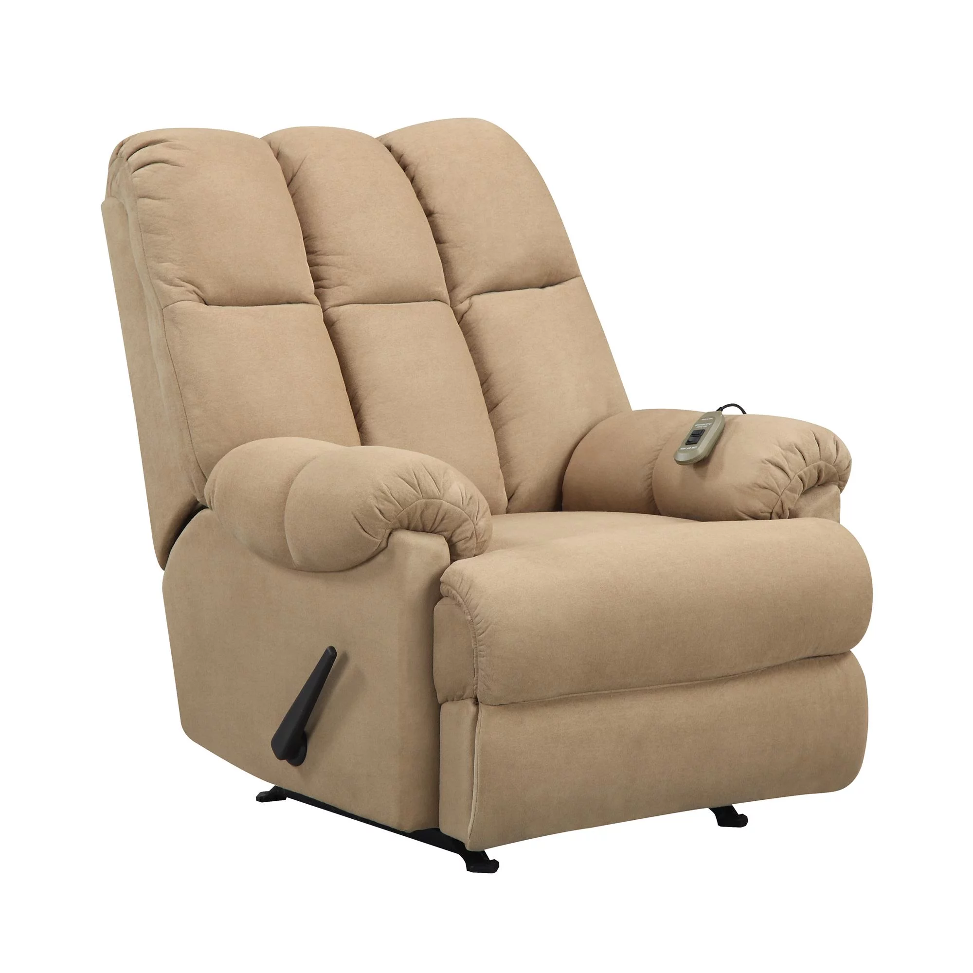Elm & Oak Padded Massage Rocker Recliner, Tan