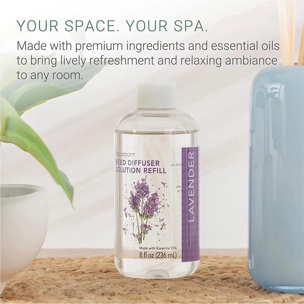 Sparoom Lavender Reed Diffuser Oil Refill, 8.45 fl oz – Long Lasting, Easy to Use, Lavender Natural Essential Oil