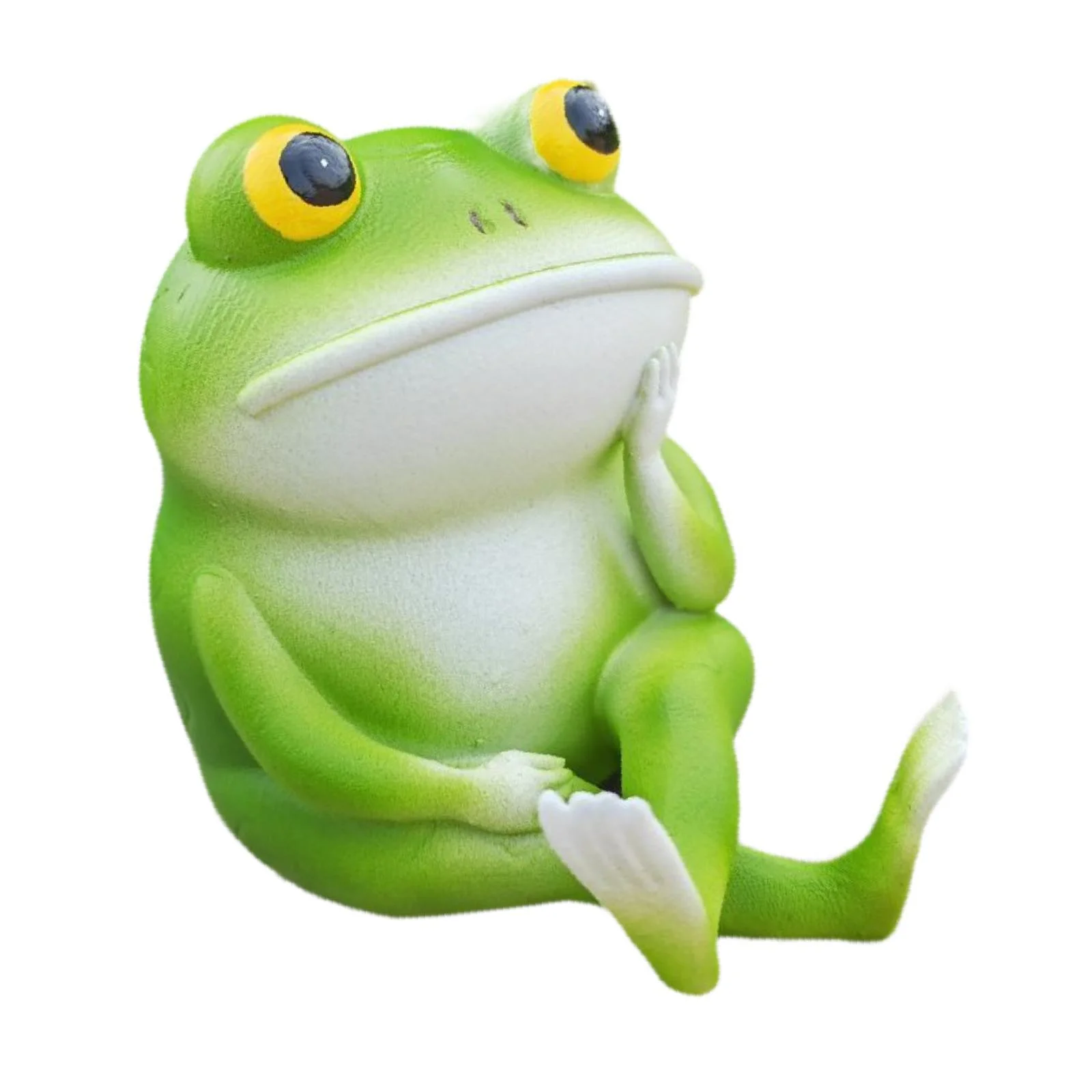 SunniMix Miniature Garden Figurine Resin Sculpture Home Fireplace Thinker Frog Statue