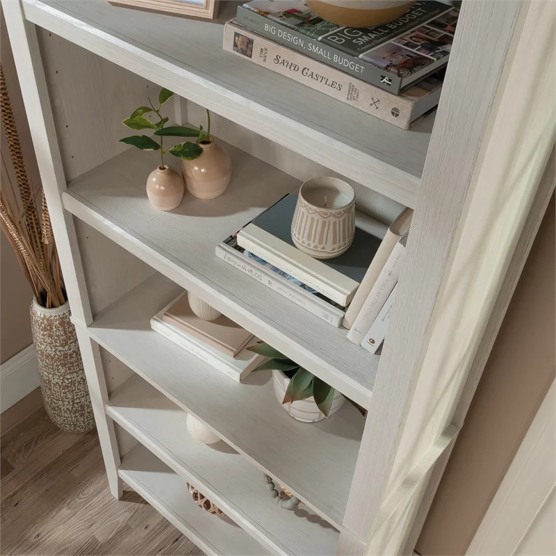 Sauder Larkin Ledge Engineered Wood 5-Shelf Bookcase in Glacier Oak