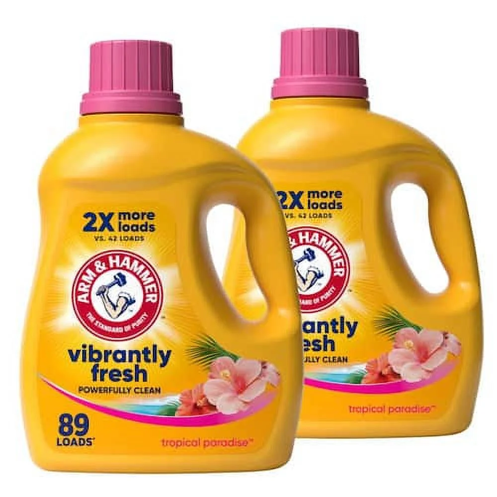 ARM & HAMMER 102.5 fl. oz. Tropical Paradise Dual HE Liquid Laundry Detergent 89 Loads (2-Pack)
