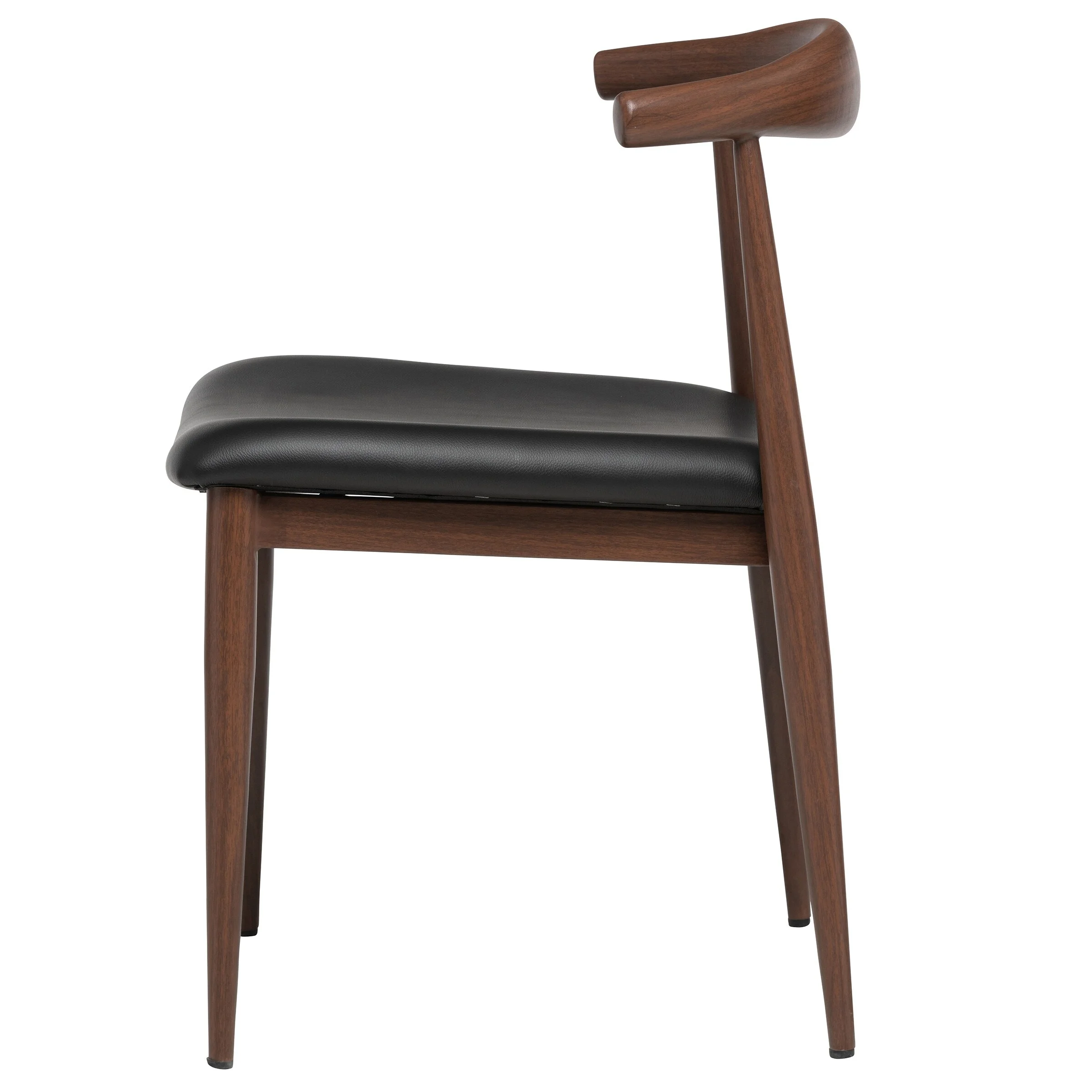 Elite Living Hans Leather Upholstered Stackable Dining Chair Dark Walnut