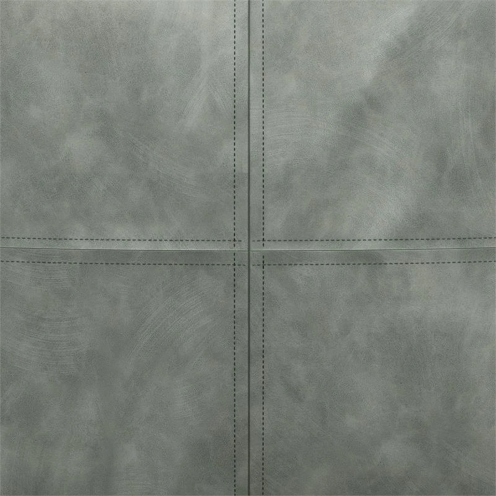 Trent Home Boho Square Pouf in Distressed Gray Faux Leather