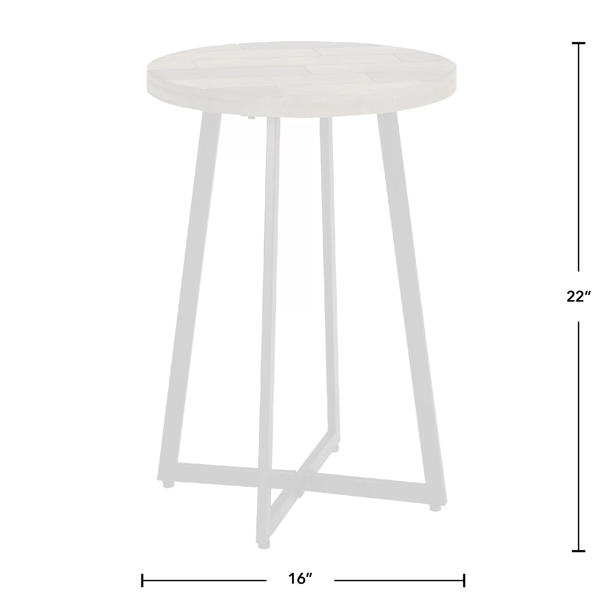 FirsTime & Co. Brown Miles Shiplap End Table, Farmhouse, Painted, Round, Metal, 16 x 16 x 22 in