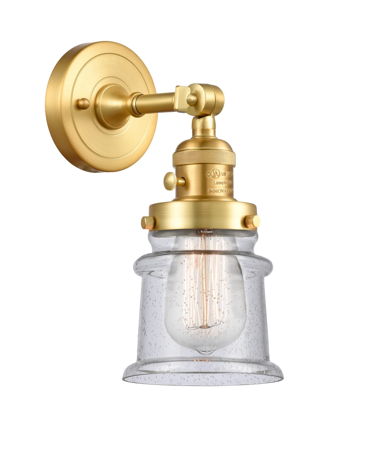 Innovations 203SW-SG-G184S Small Canton 1 Light Sconce part of the Franklin Restoration Collection, Satin Gold