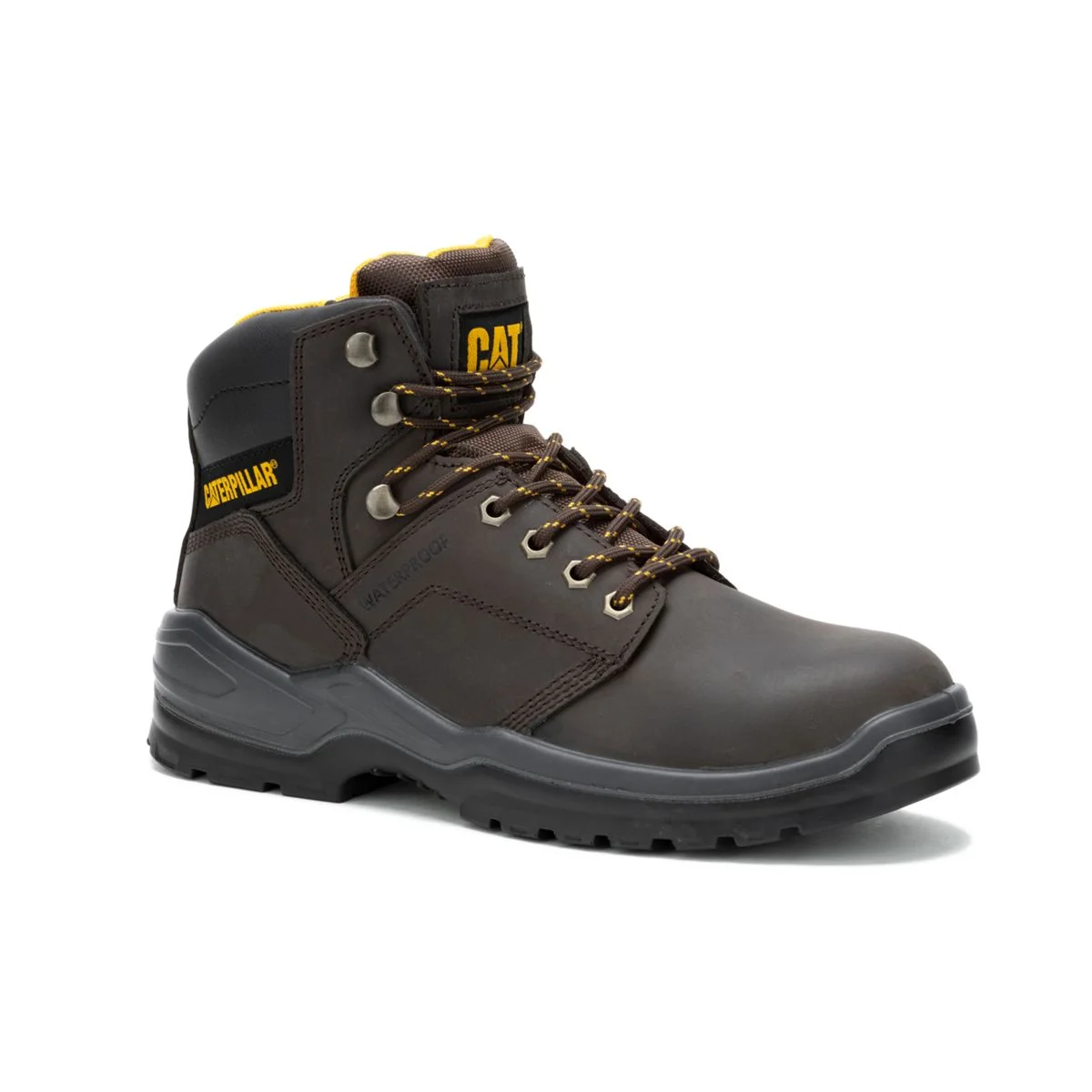 Caterpillar Striver Waterproof Steel Toe Work Boot Men Brown