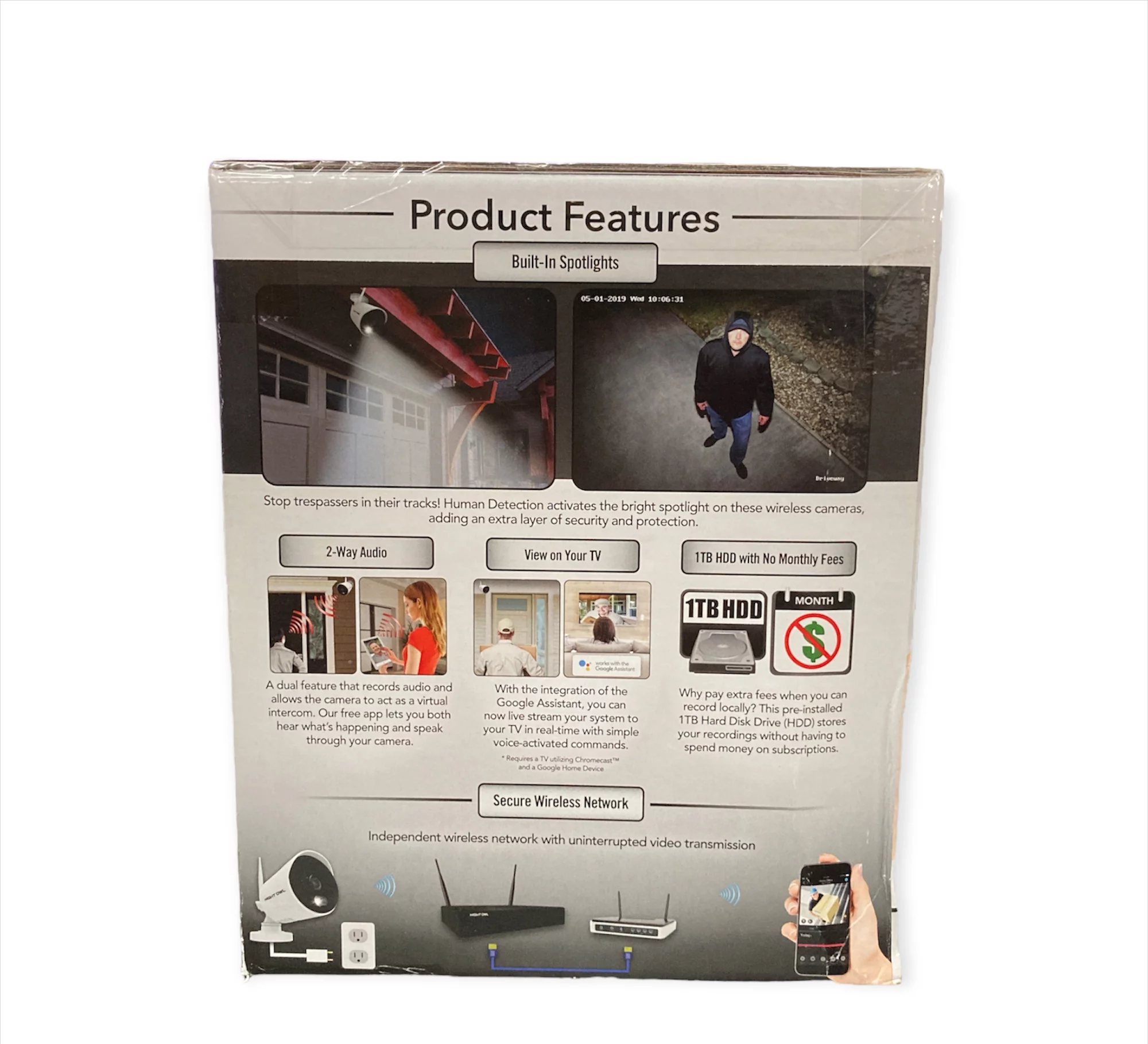 Night Owl CL-2WNP1-8L 10 Channel Wi-Fi NVR with (8) 1080p Wi-Fi IP Spotlight Cameras and 1TB Hard Drive