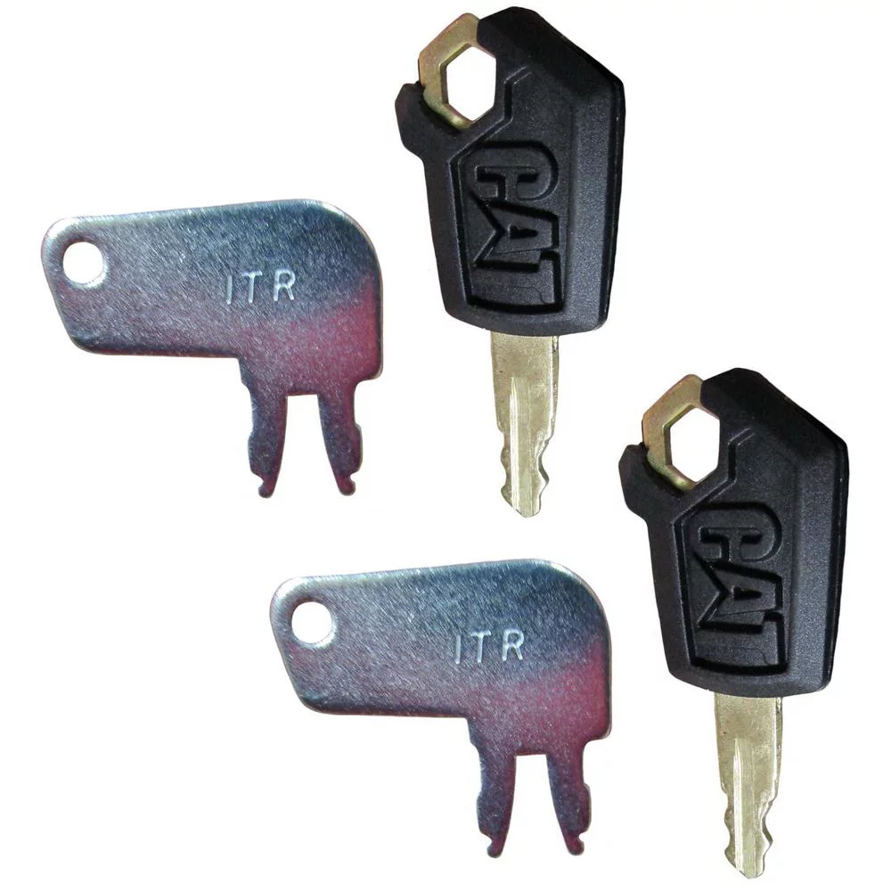 RAParts New 4-Piece New-Style Ignition & Battery Disconnect Key Set Fits Caterpillar Heavy Equipment
