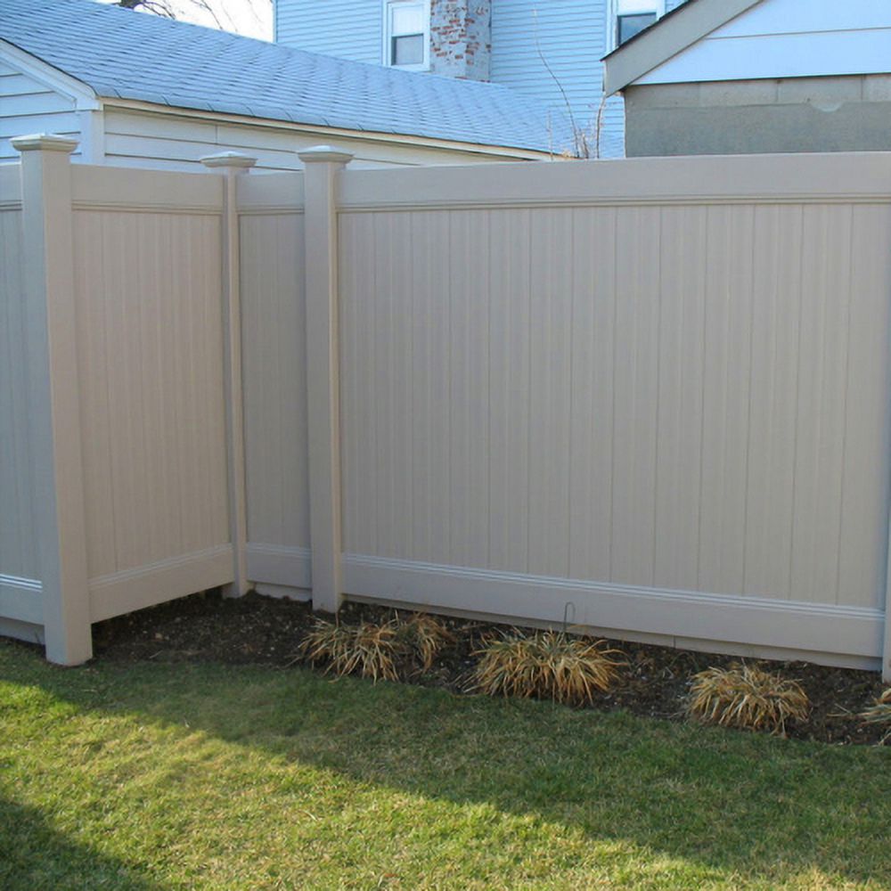Buumin 2 pcs x Privacy Fence Panels 6ft.H x 6ft.W White Vinyl Fence set of 2 Pcs