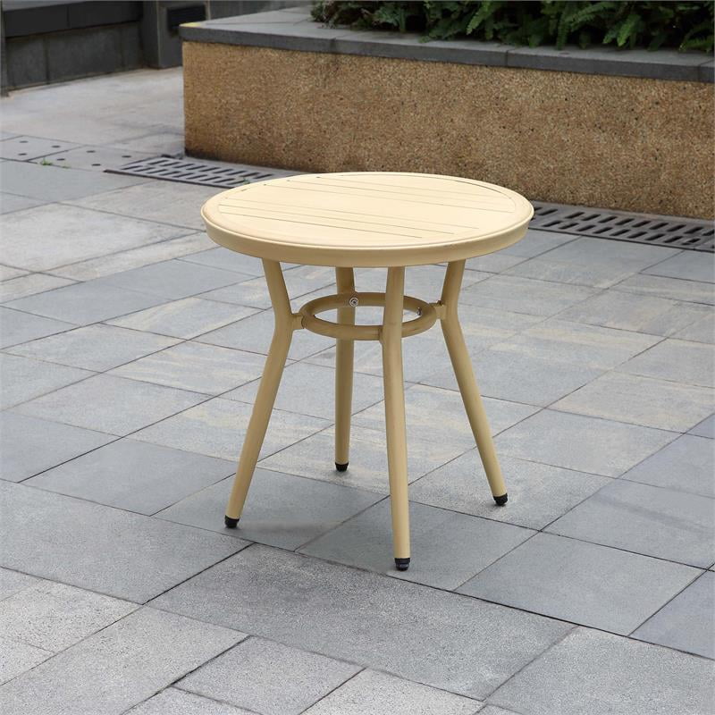 Furniture of America Devey Metal Patio 3-Piece Table and Chair Set in Black