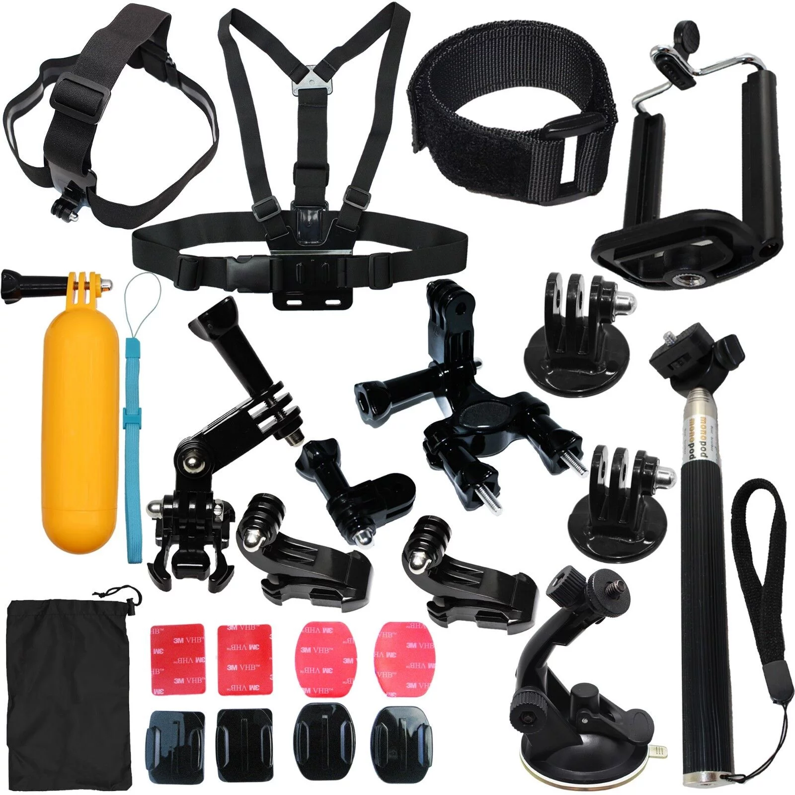 Universal Accessories Mount Kit for GoPro Hero 11 10 9 8 7 6 Session, SJCAM, Xiaomi Yi, EKEN - Versatile and Compatible