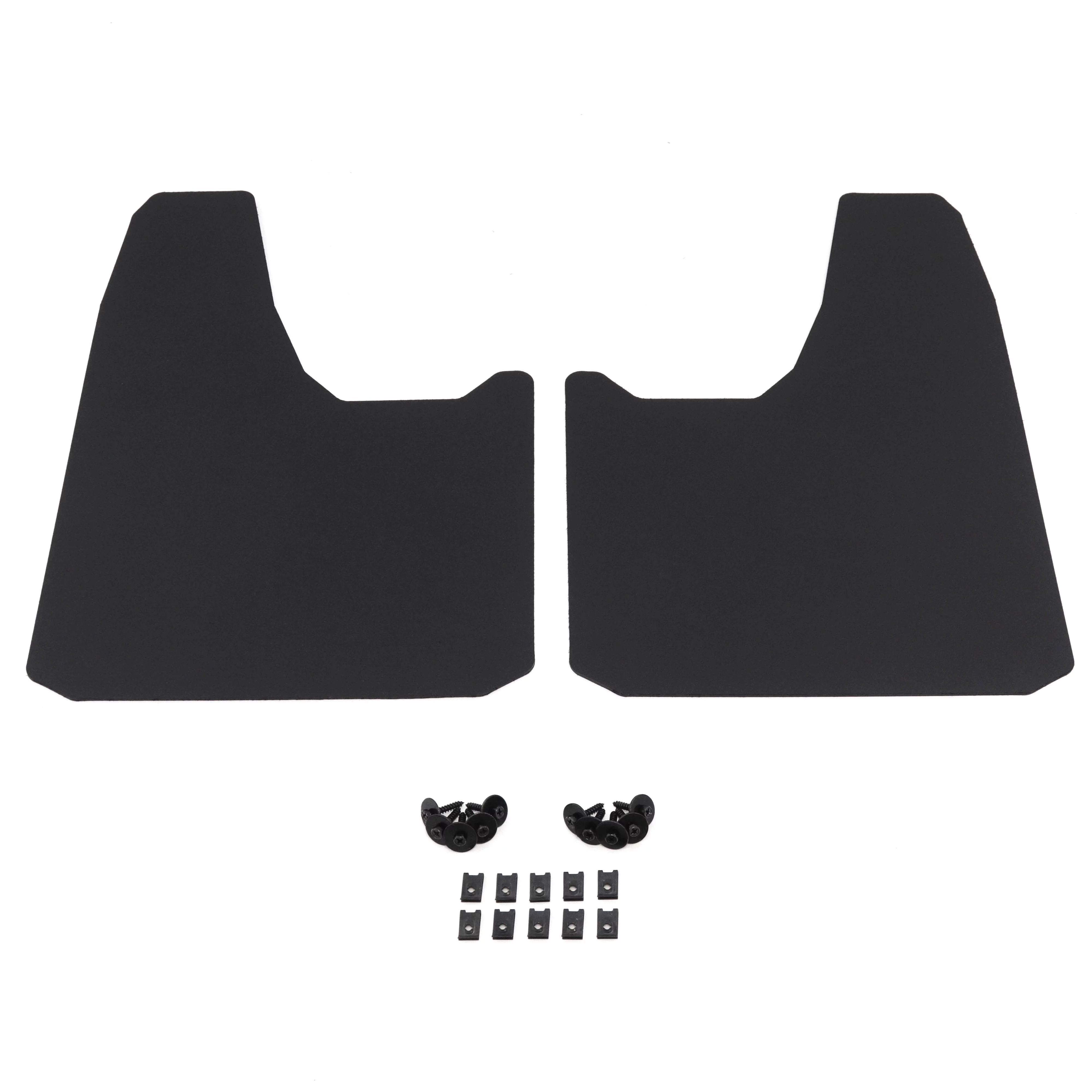 Red Hound Auto 2 Piece Modern Universal Splash Guards Fits Most Full-Size 1/2, 1/4 and 1 Ton Trucks and SUVs Front or Rear Driver and Passenger Mud Flaps Black 2pc Set with Hardware 13 x 19 Inches