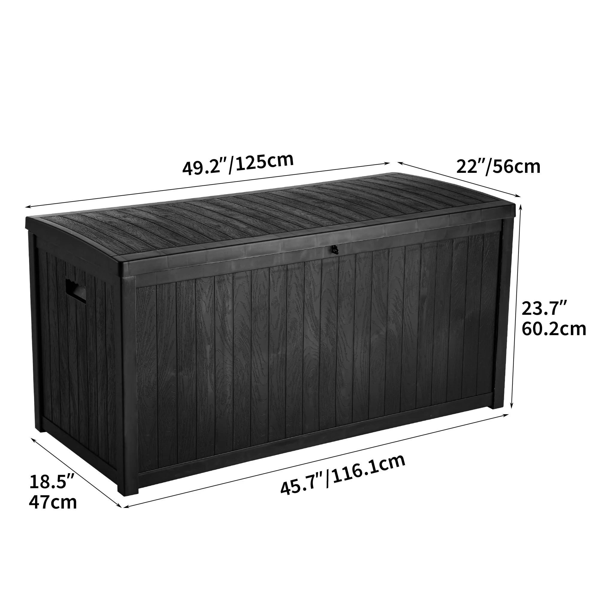 Dextrus 114 Gallon Large Storage Deck Box,Outdoor Storage Chest for Patio Cushions, Pool Accessories,Outdoor Furniture, and Sporting Goods - Water-resistant, Secure Locking System (Black)
