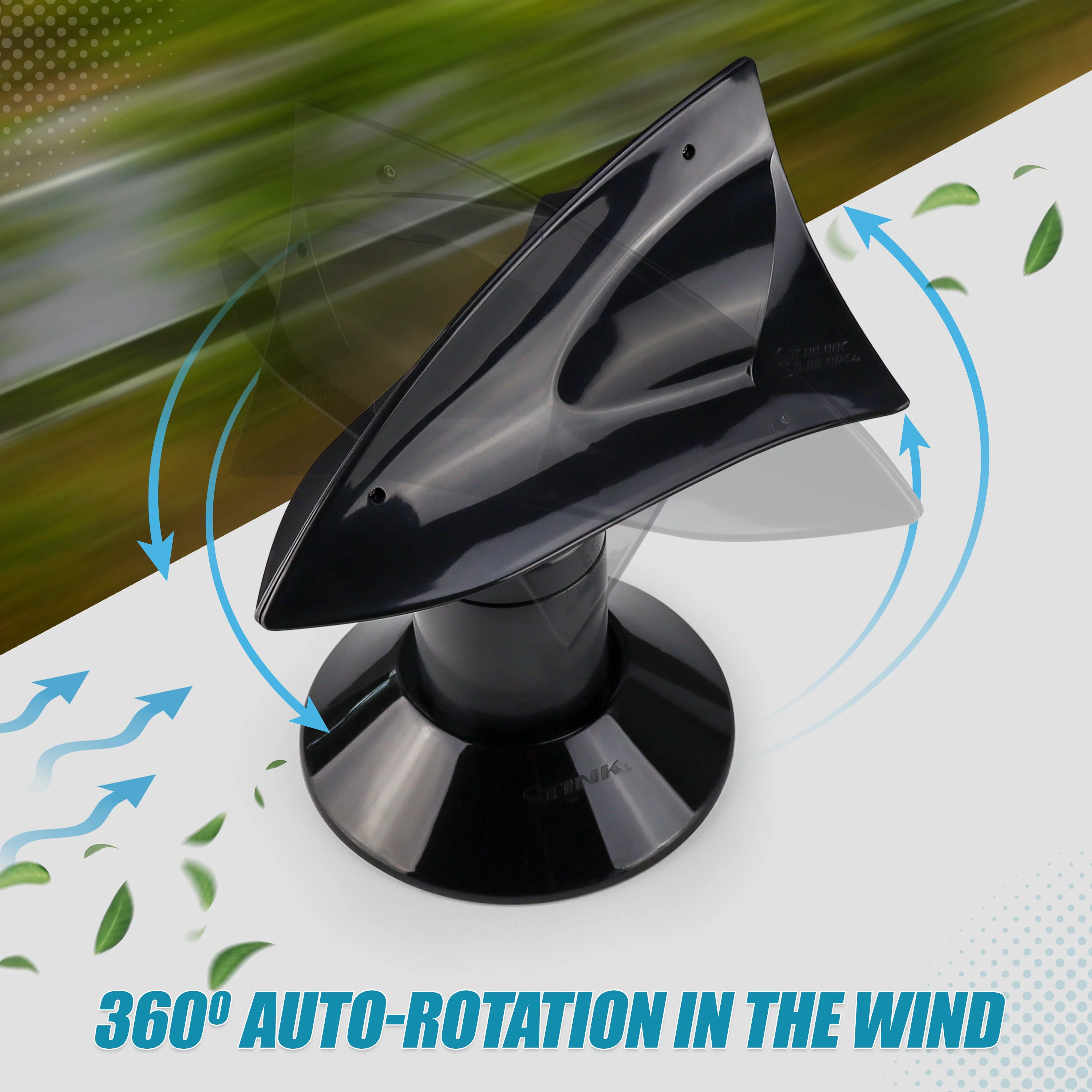 Stink Slink Rotating RV Sewer - Holding Tank Roof Vent/Cover/Cap - Black