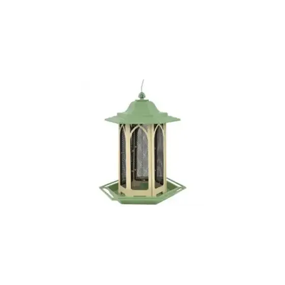 Perky Pet GAZ01 Bird Feeder, Gazebo, 3-1/2 Pound, Mixed Seed, Metal/Plastic, Pistachio Green, Hanging Mounting