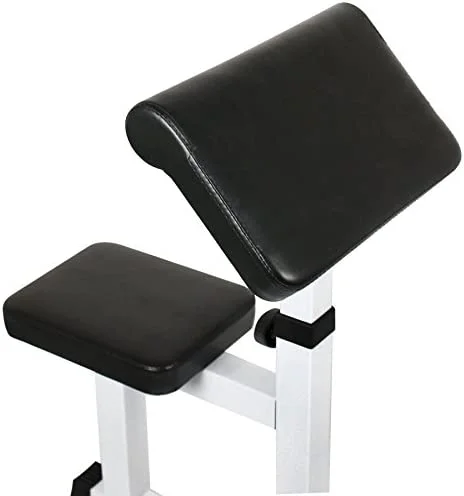 Height Preacher Curl Weight Bench Bicep Strengh Bench Seated Strenghthen Training Arm Isolated Exercise Workout Barbell Dumbell Biceps Station for Home Gym