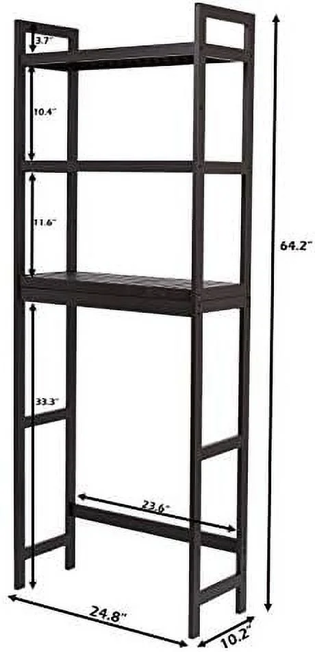 TQNJYGX Bathroom Over The Toilet Organizer  Rack with Adjustable Shelves 3 Tier  Freestanding  Plant Stand Multipurpose Organizer Space Saver for Laundry  Balcony，Brow