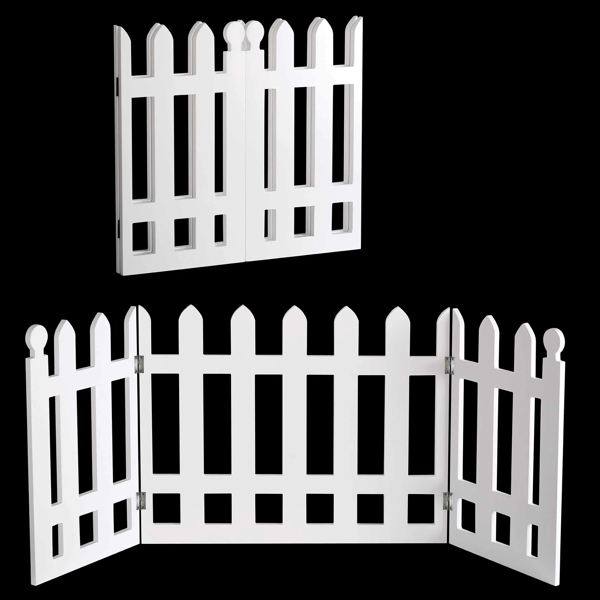 Etna Products Folding White Picket Fence Free Standing Pet Gate. 19