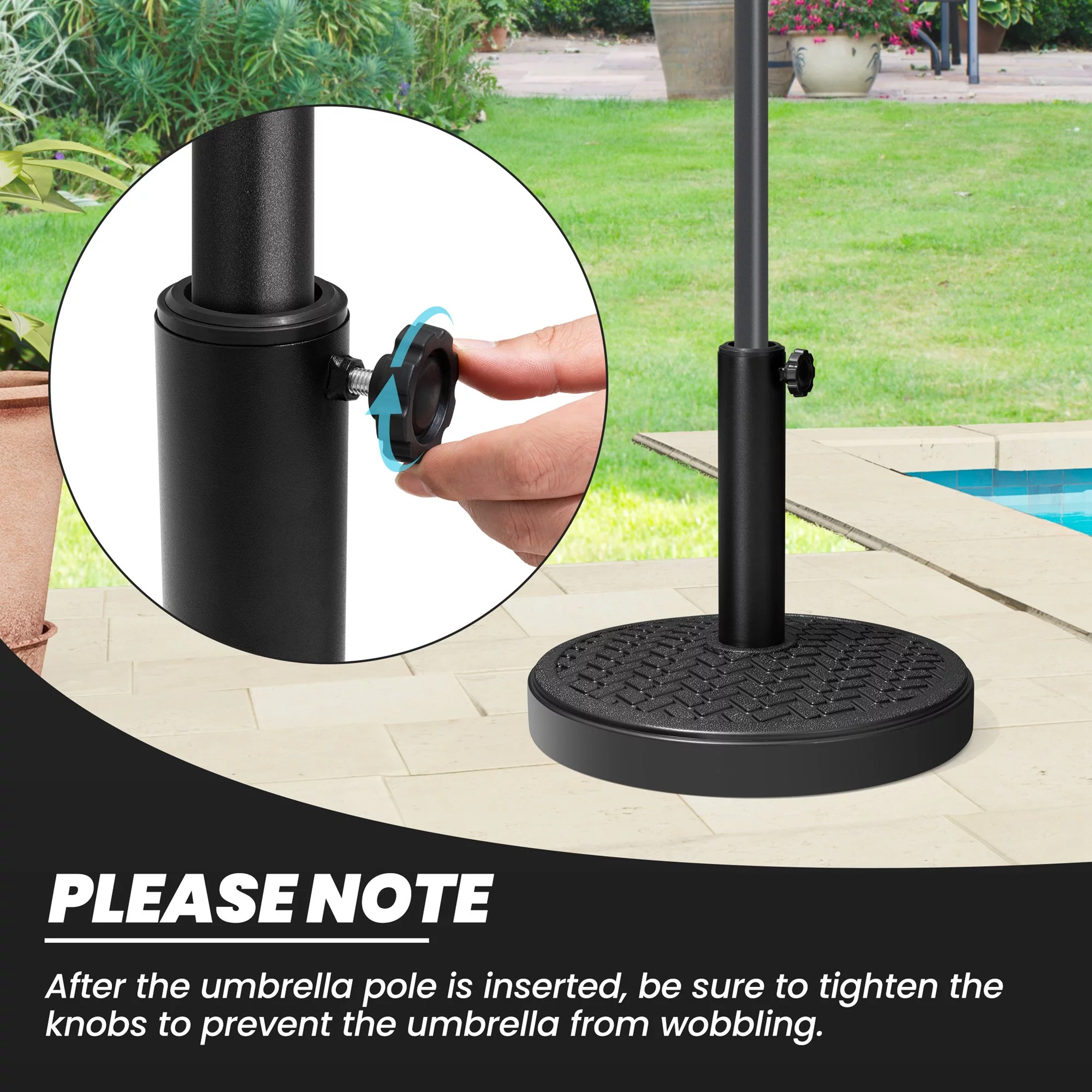 Crestlive Products 40 lbs Black Patio Cantilever Umbrella Base Square Stand