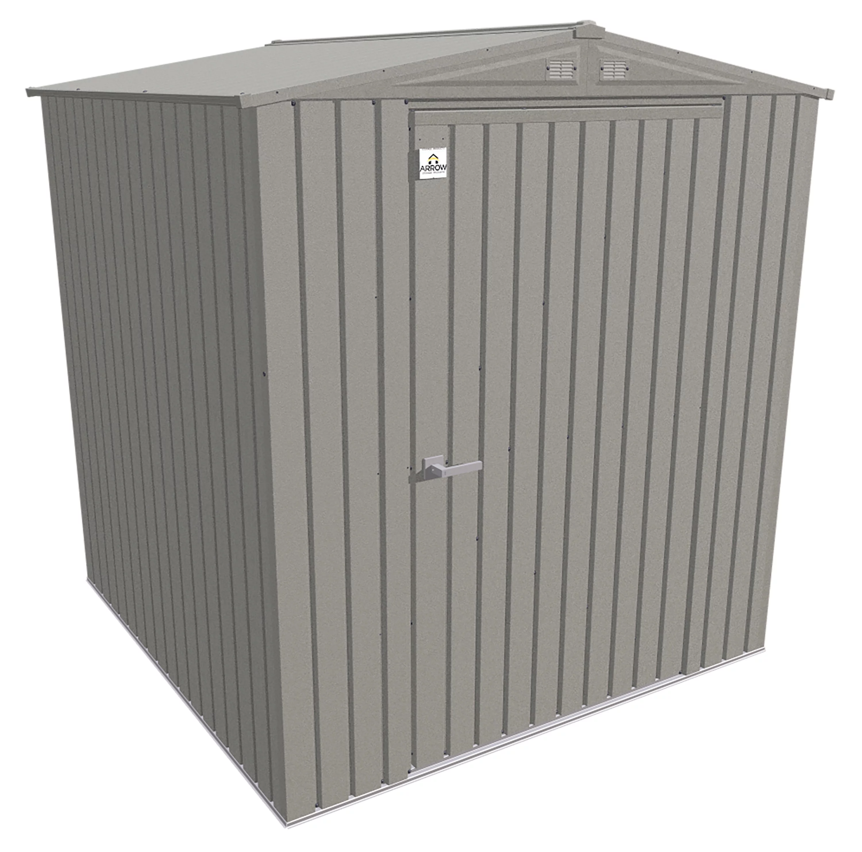 Arrow Elite Steel Storage Shed, 6x6, Cool Grey