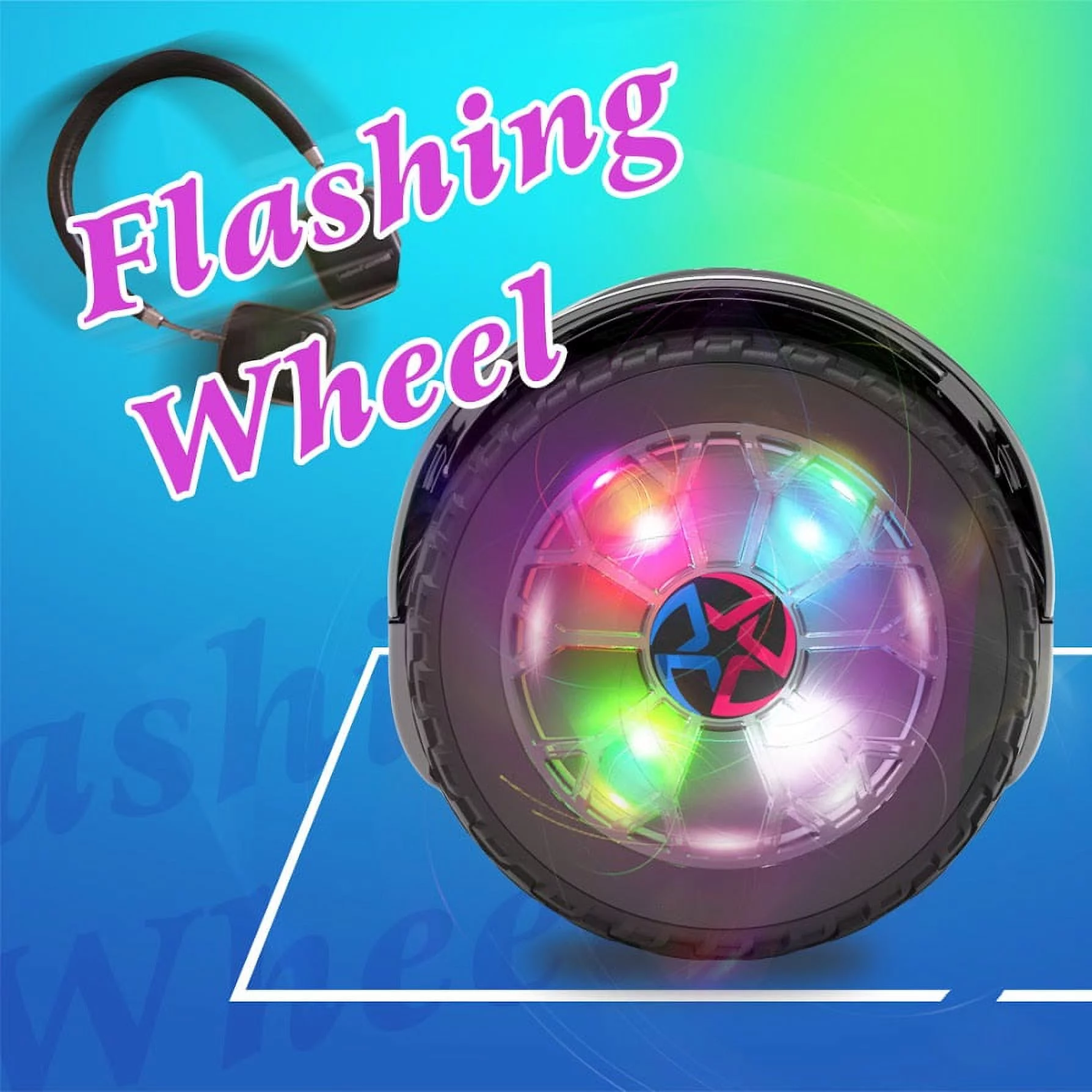 Hoverboard All-Terrain LED Flash Wide All Terrian Wheel with Bluetooth Speaker Dual LED Light Self Balancing Wheel Electric Scooter Chrome Black