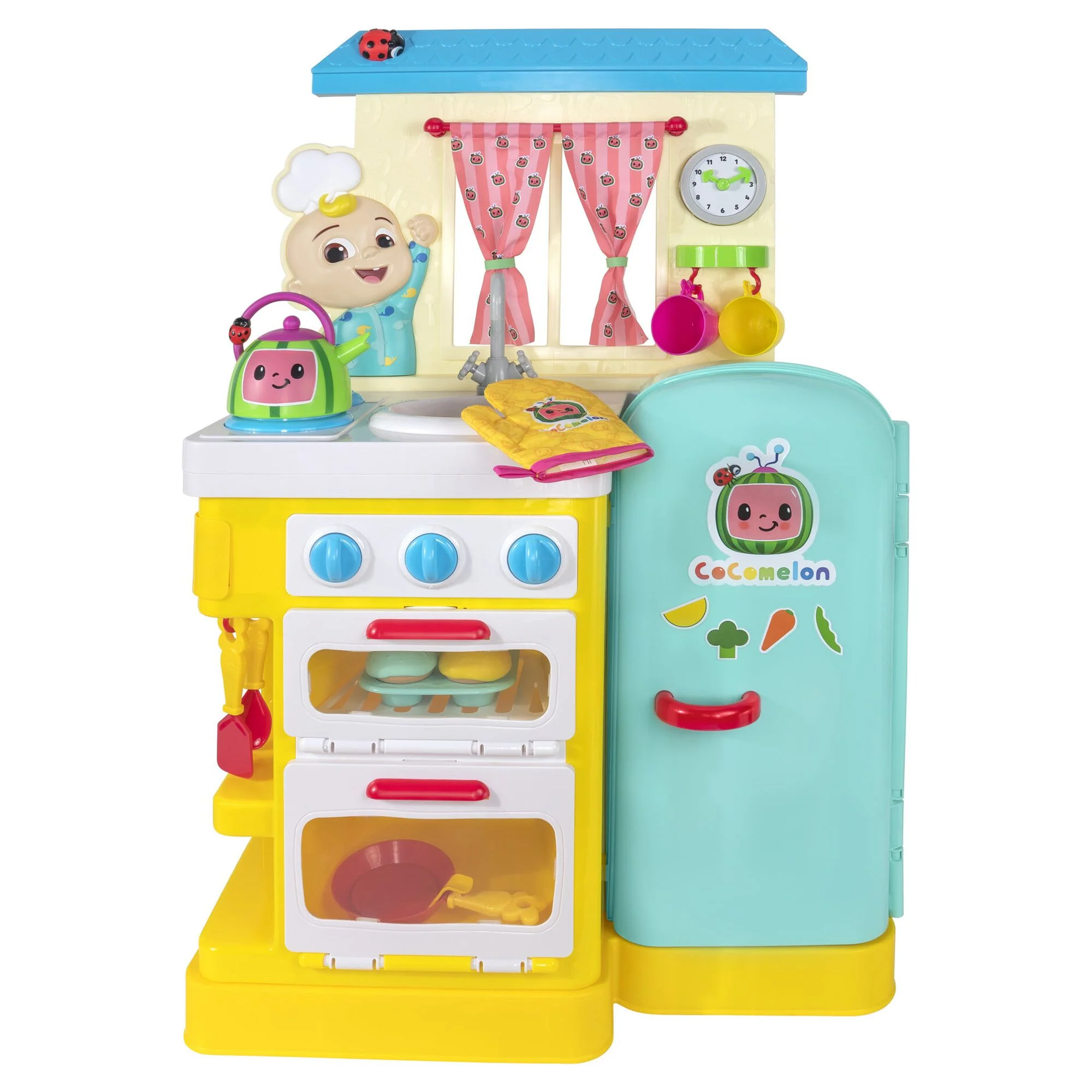 CoComelon 3' Little Kitchen Playset With Lights & Sounds, 19 Pieces
