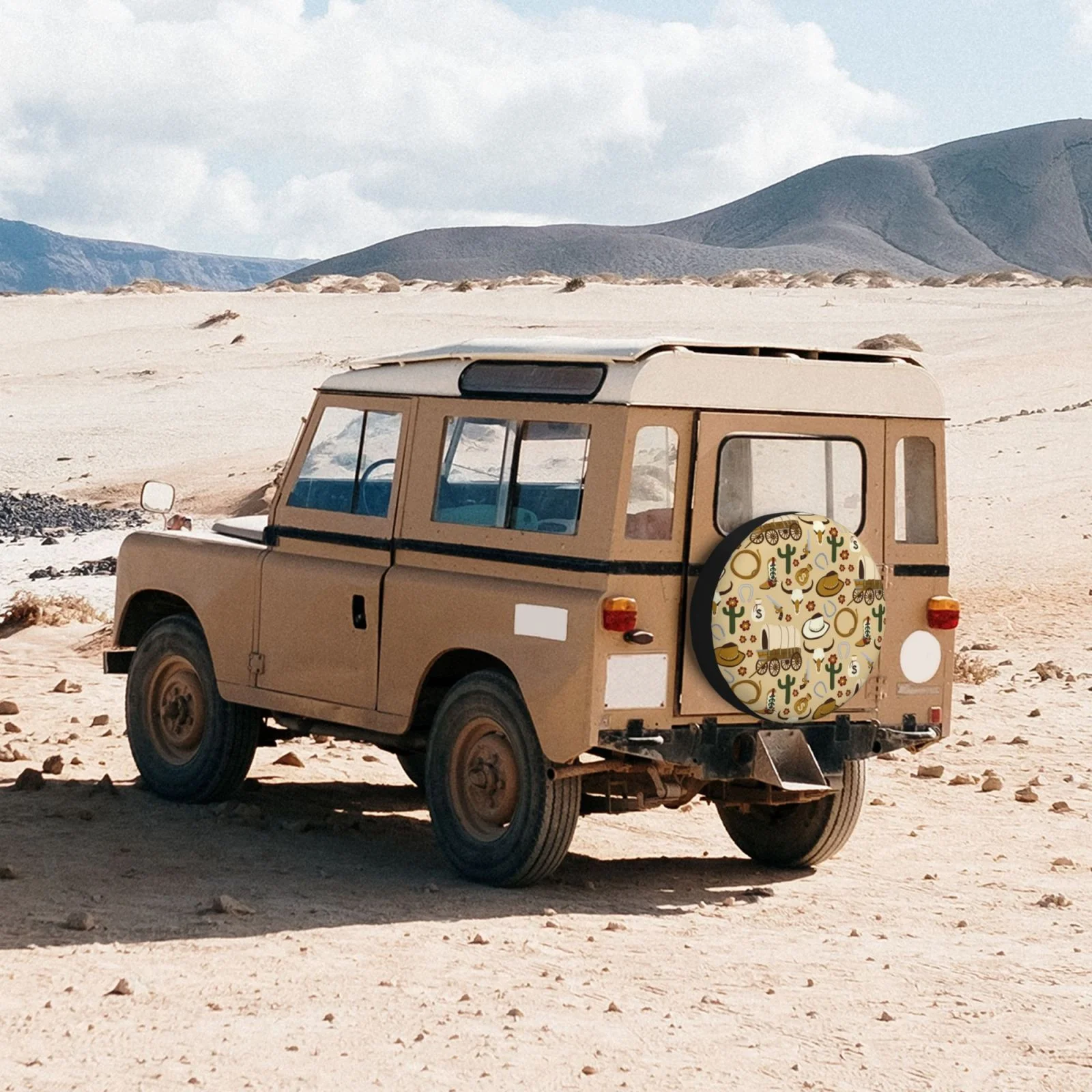 Easygdp Wild West Cowboy Wheel Sun Guard, Spare Tire Cover,Universal Trailer Suv Truck Camper Travel,Easy To Install And Remove -16 Inch