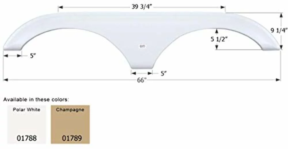 Icon 01788 Tandem Axle Fender Skirt FS1788 for Dutchmen - Polar White