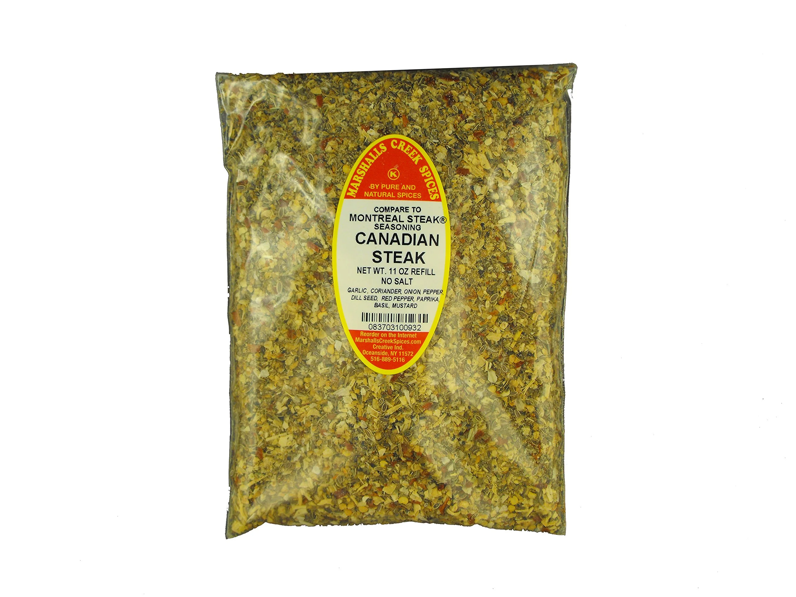 Marshall’S Creek Spices Kosher Canadian Steak Seasoning No Salt Refill, 11 Ounce
