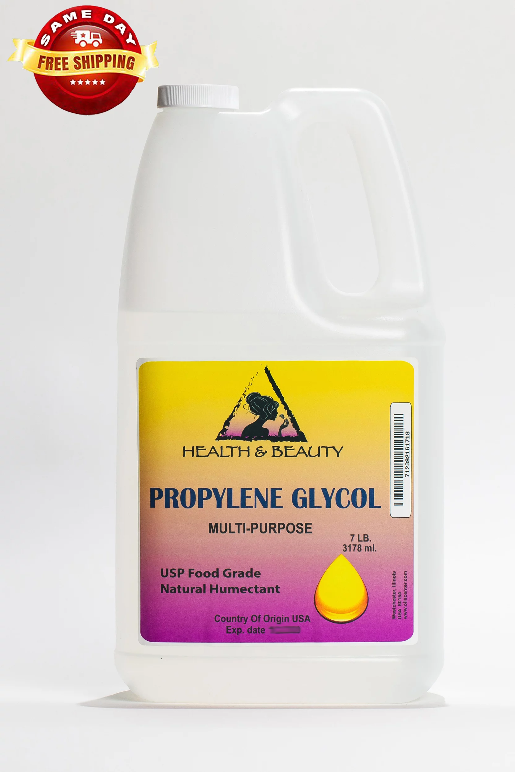 Propylene glycol personal care & medical grade diy non gmo premium natural pure 7 lb