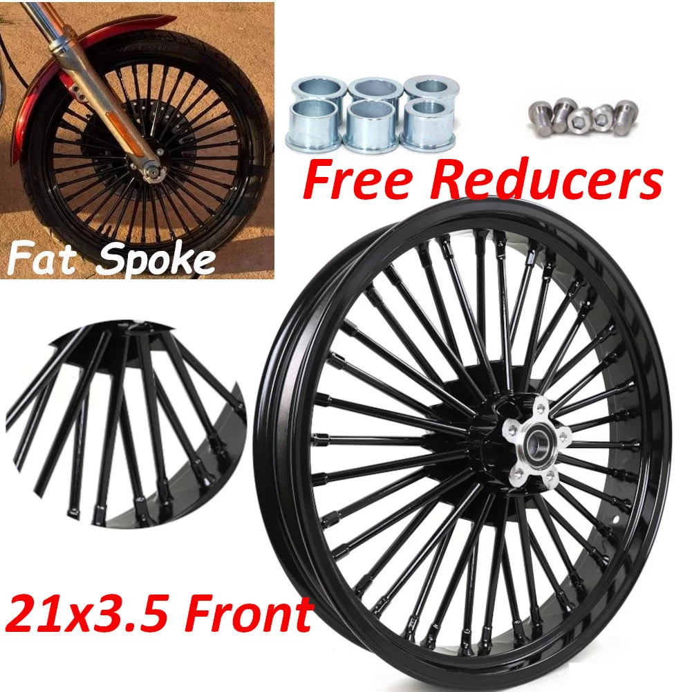 21x3.5 16x5.5 Fat Spoke Wheels for Harley Touring Electra Glide Ultra FLHT 00-08