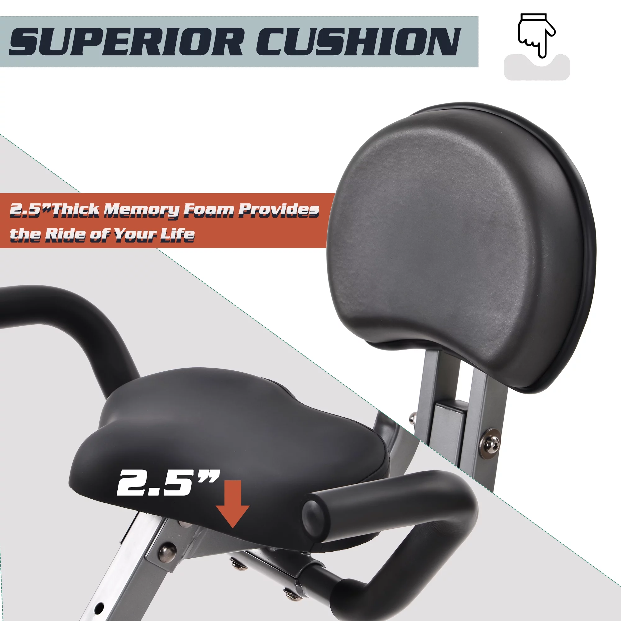 Merax 3 in 1 Exercise Bikes Folding Magnetic Upright Fitness Cycle with Desktop, Arm Resistance Bands and Extra-large Adjustable Seat